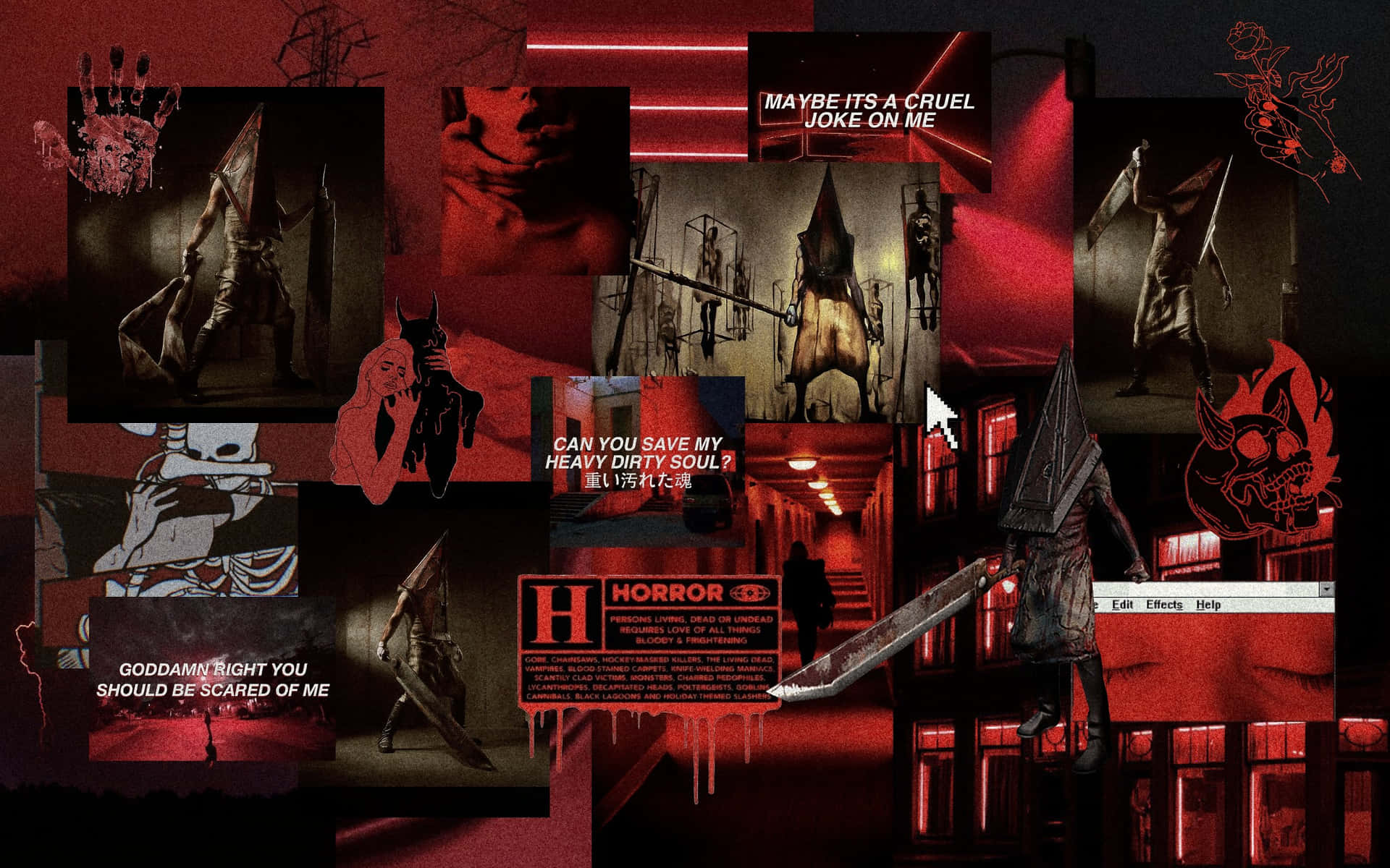Dark Gore Collage_ Aesthetic.jpg Wallpaper