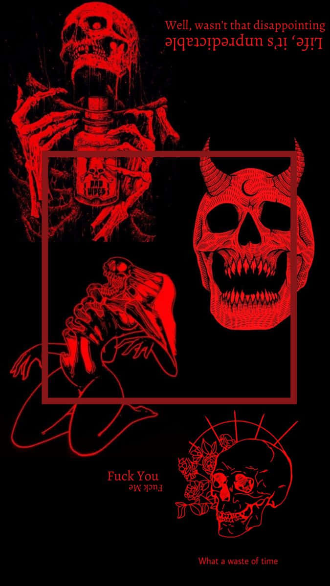 Dark Gothic Skeleton Artwork Wallpaper