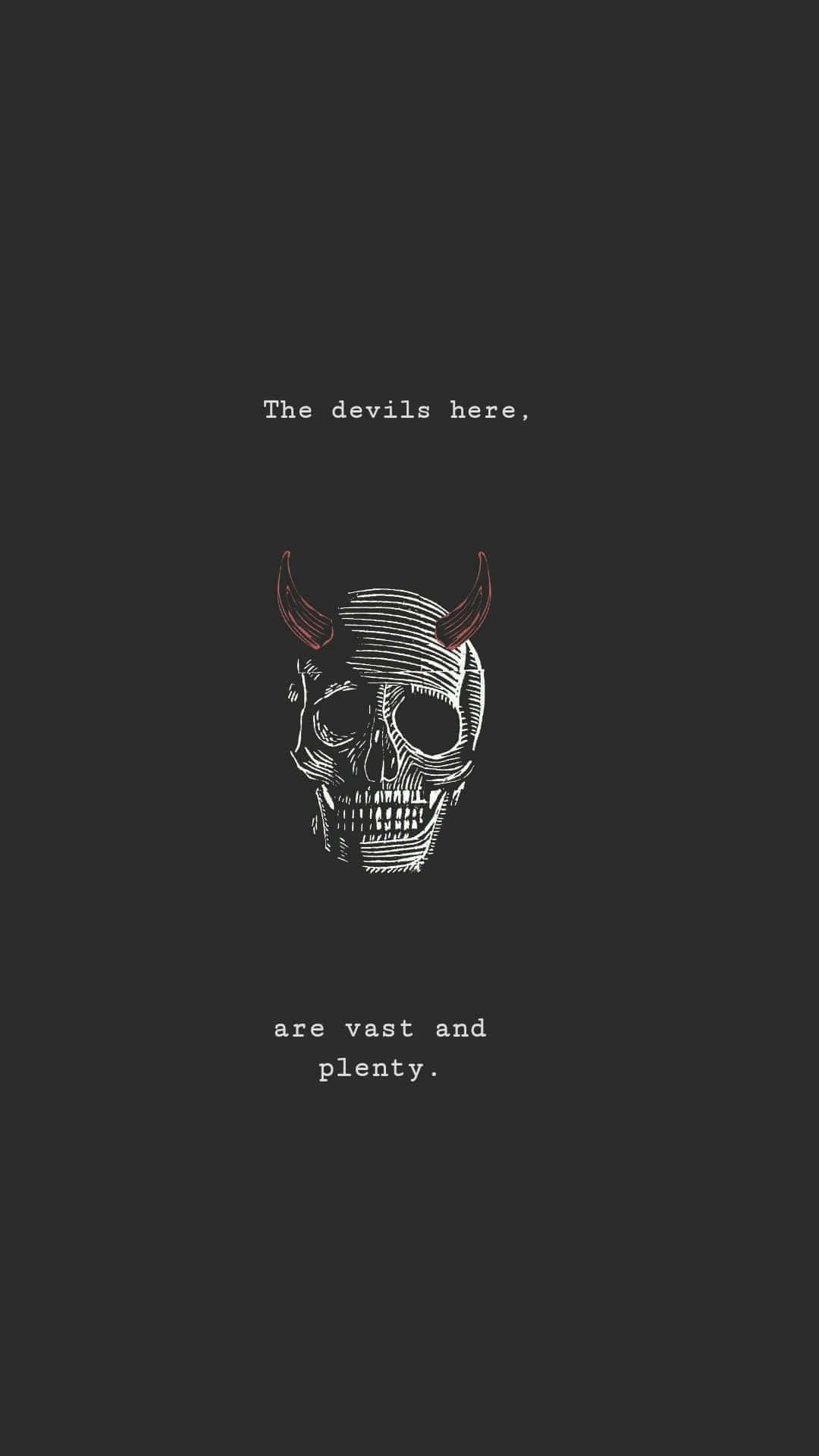 Dark_ Gothic_ Skull_with_ Devils_ Horns Wallpaper