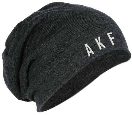 Dark Gray Beanie A K F Embroidery PNG