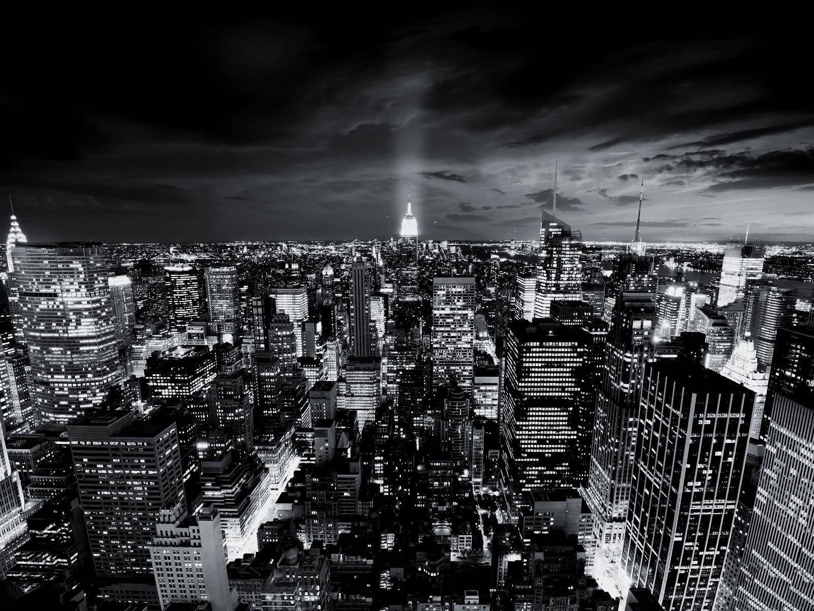 Dark Gray City Skyline Wallpaper