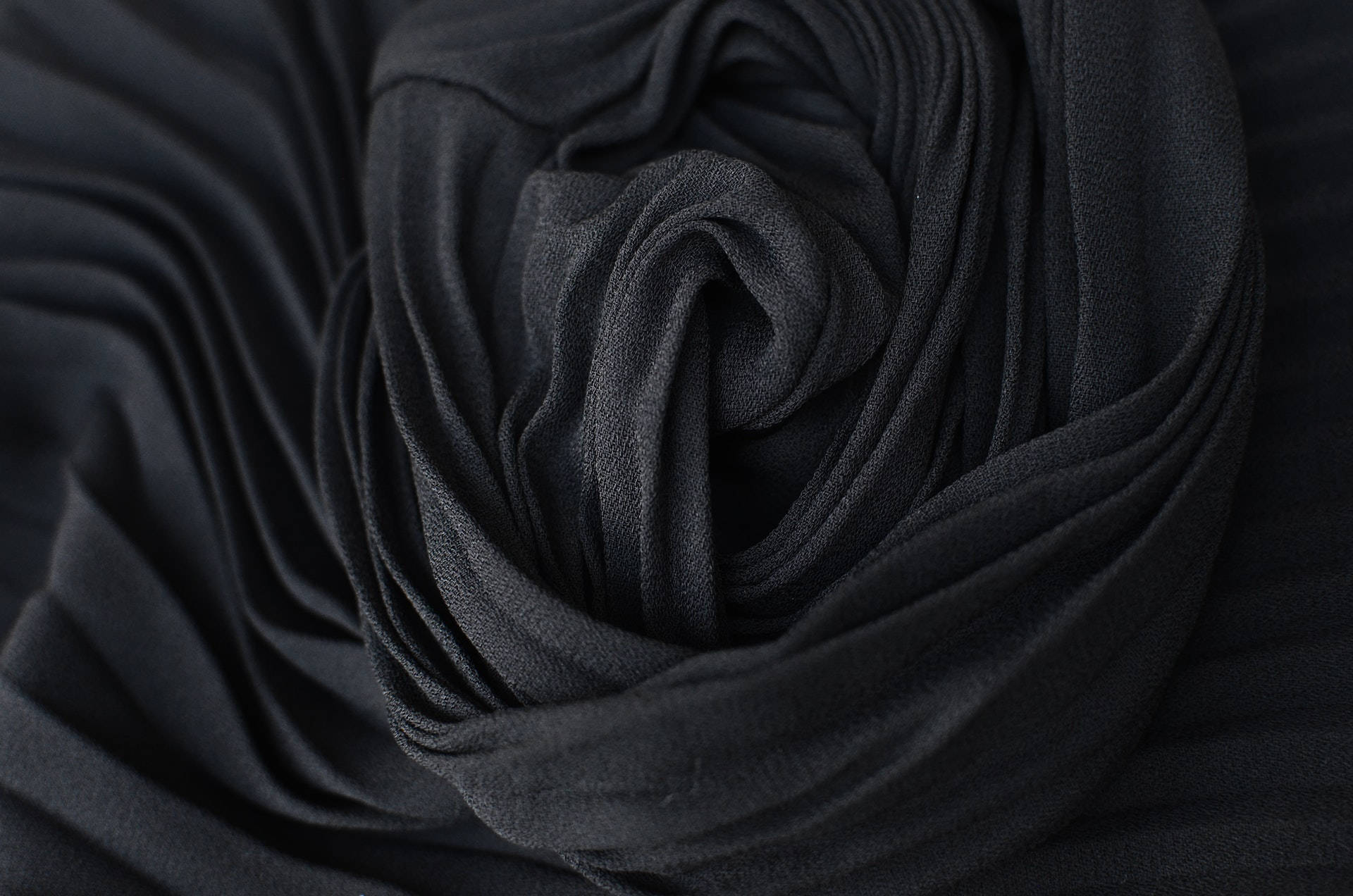 Dark Gray Pleated Fabric Wallpaper