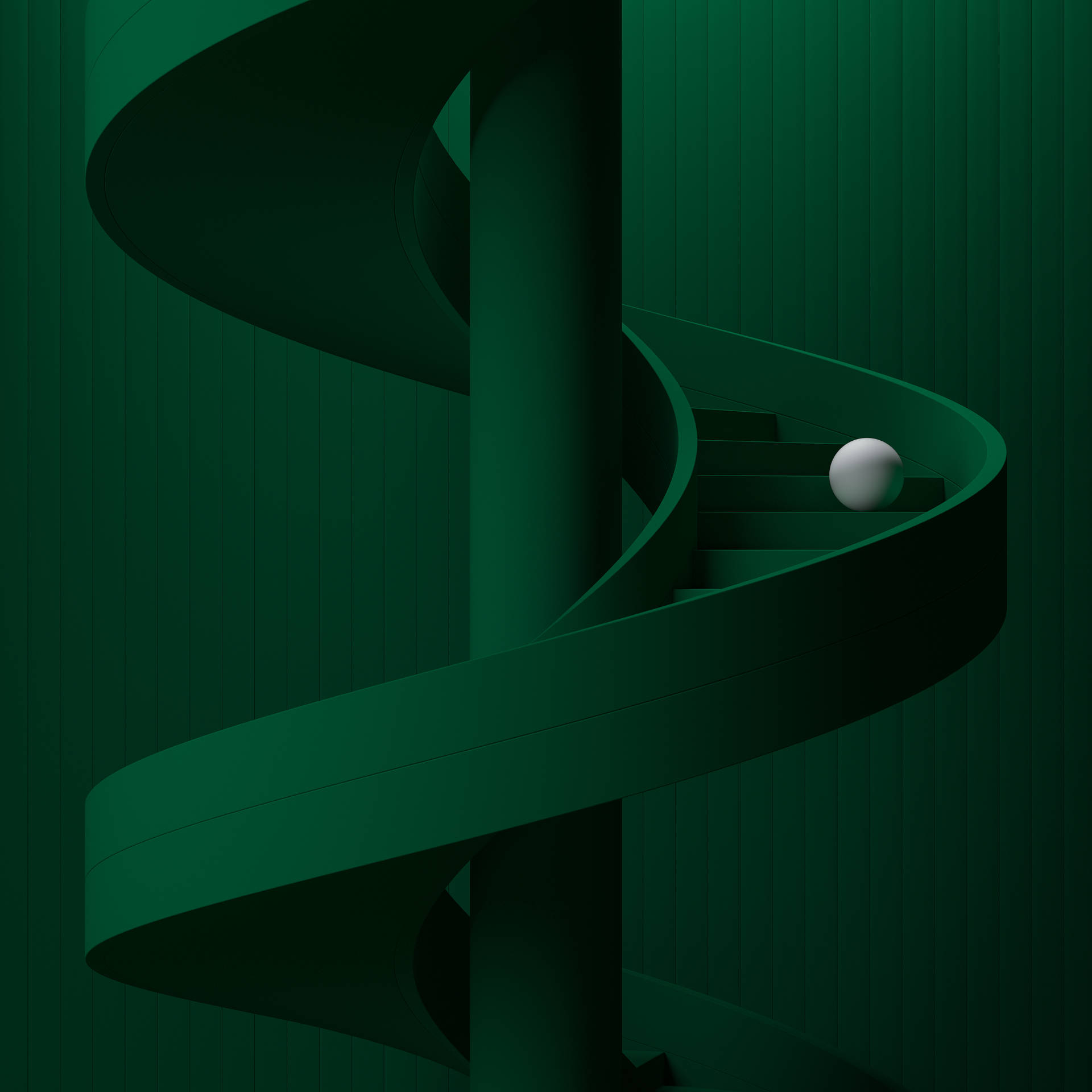 Dark Green 3d 4k Staircase