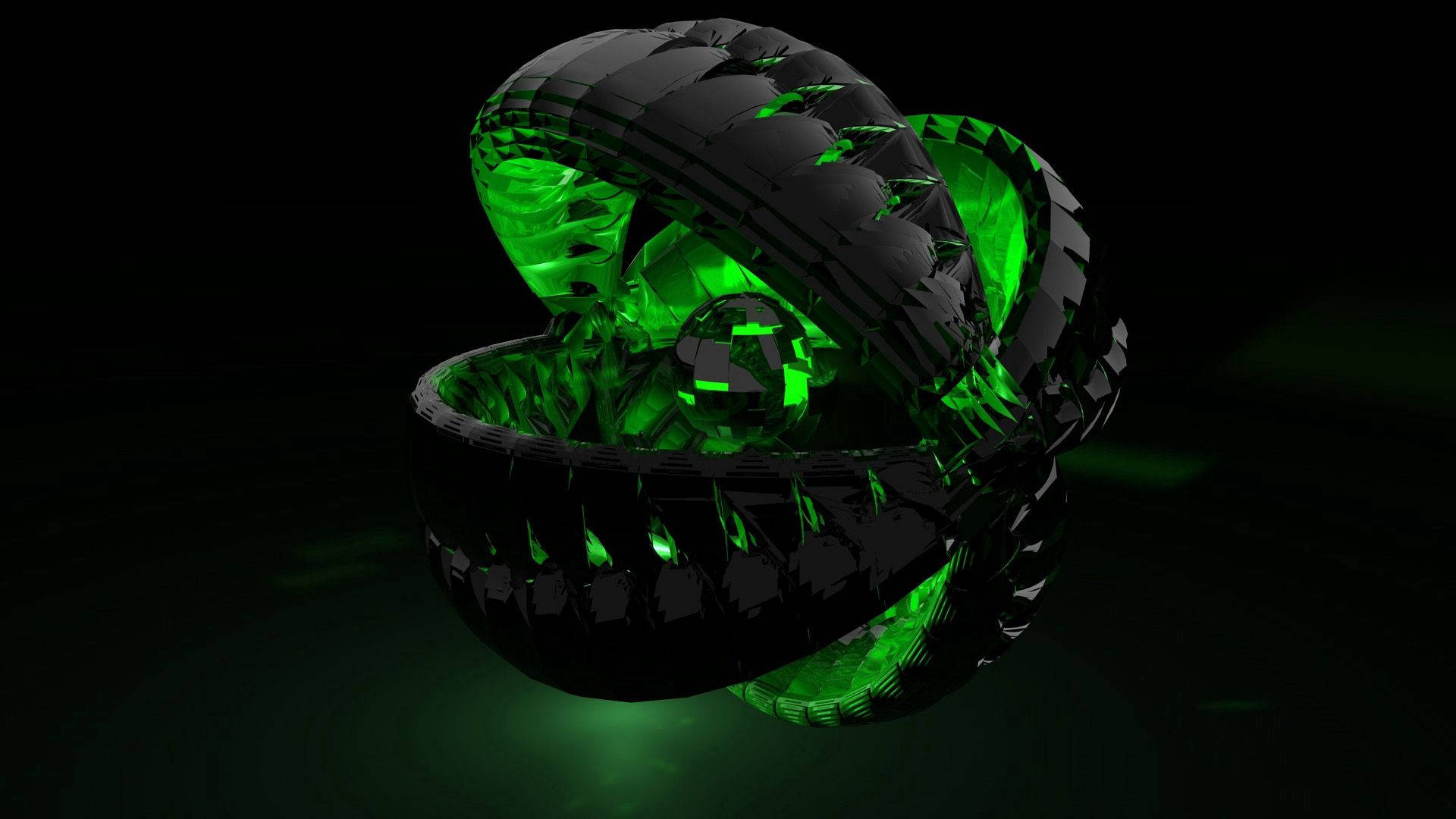 Dark Green 3d Ball Abstract