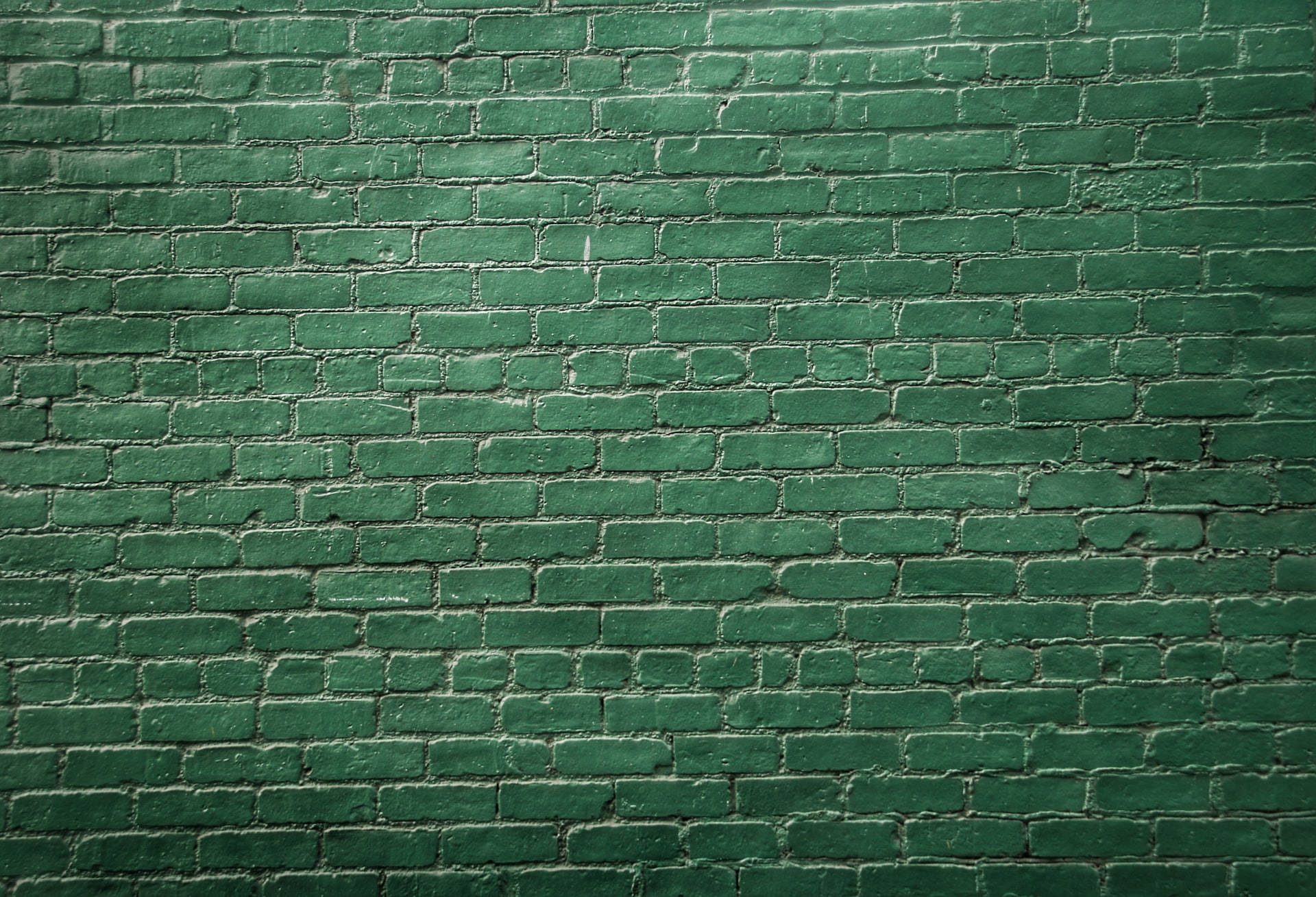 Dark Green Brick Wall Wallpaper