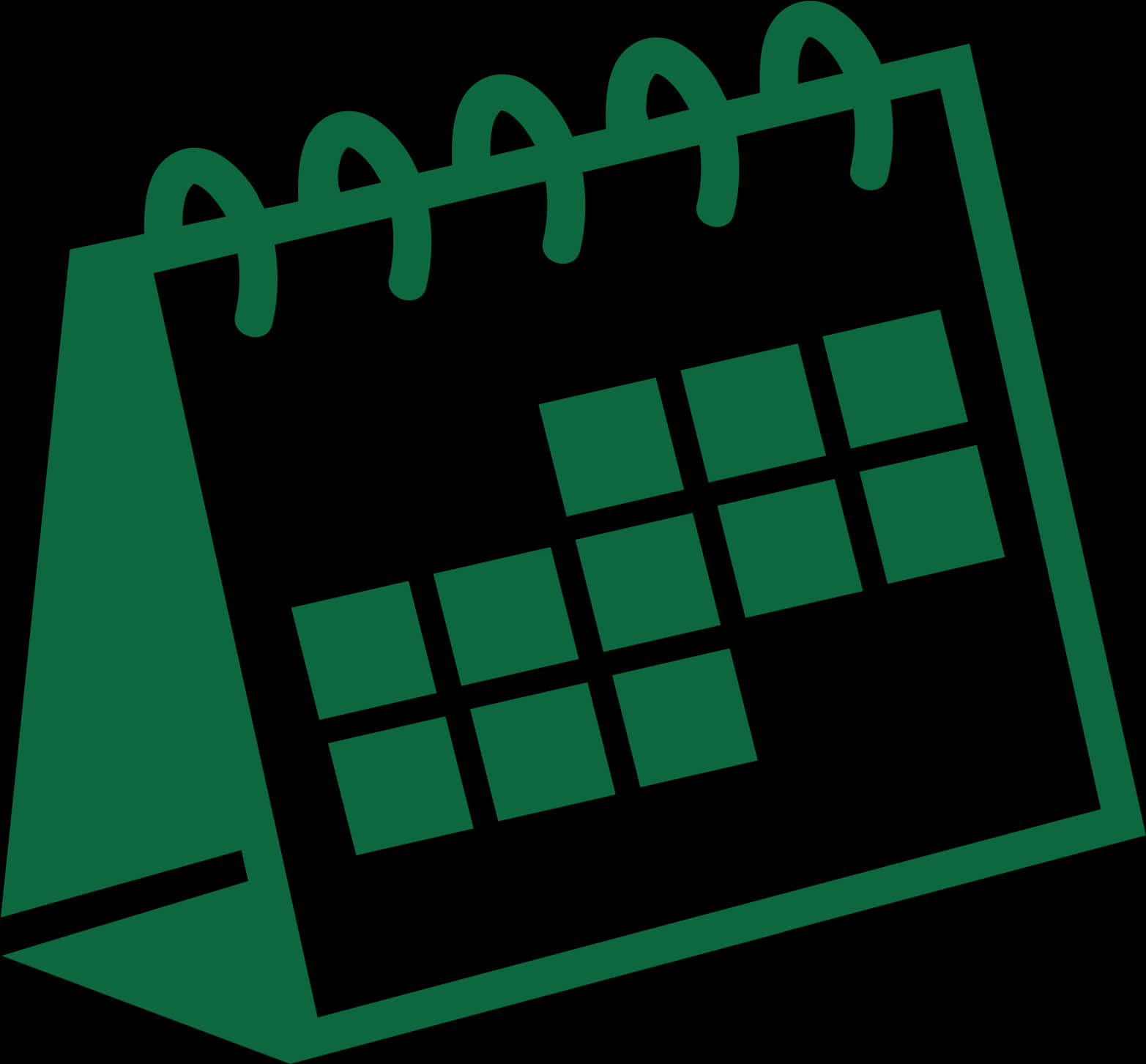 Dark Green Calendar Icon PNG