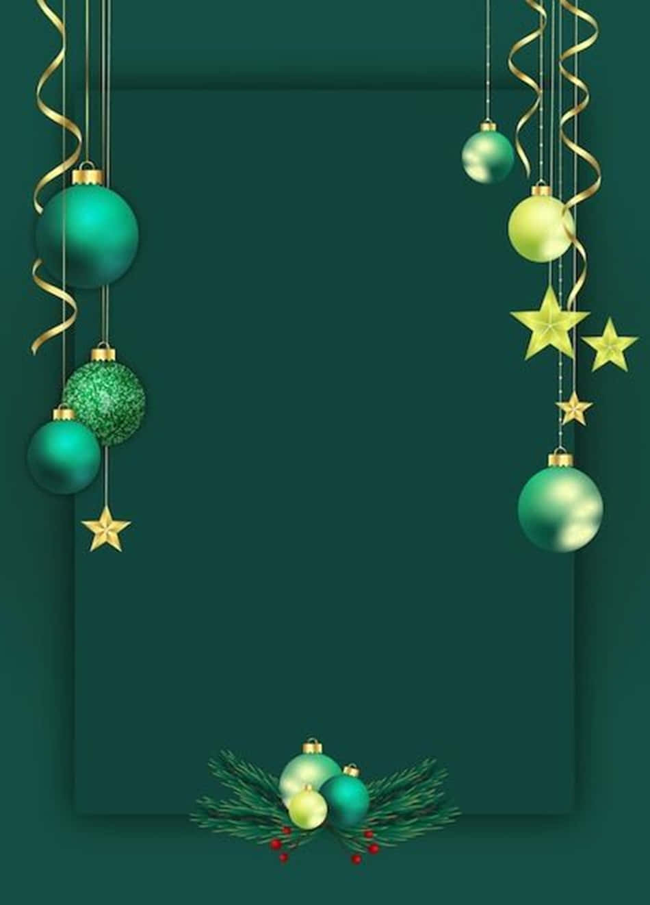 Dark Green Christmas Card Design Wallpaper