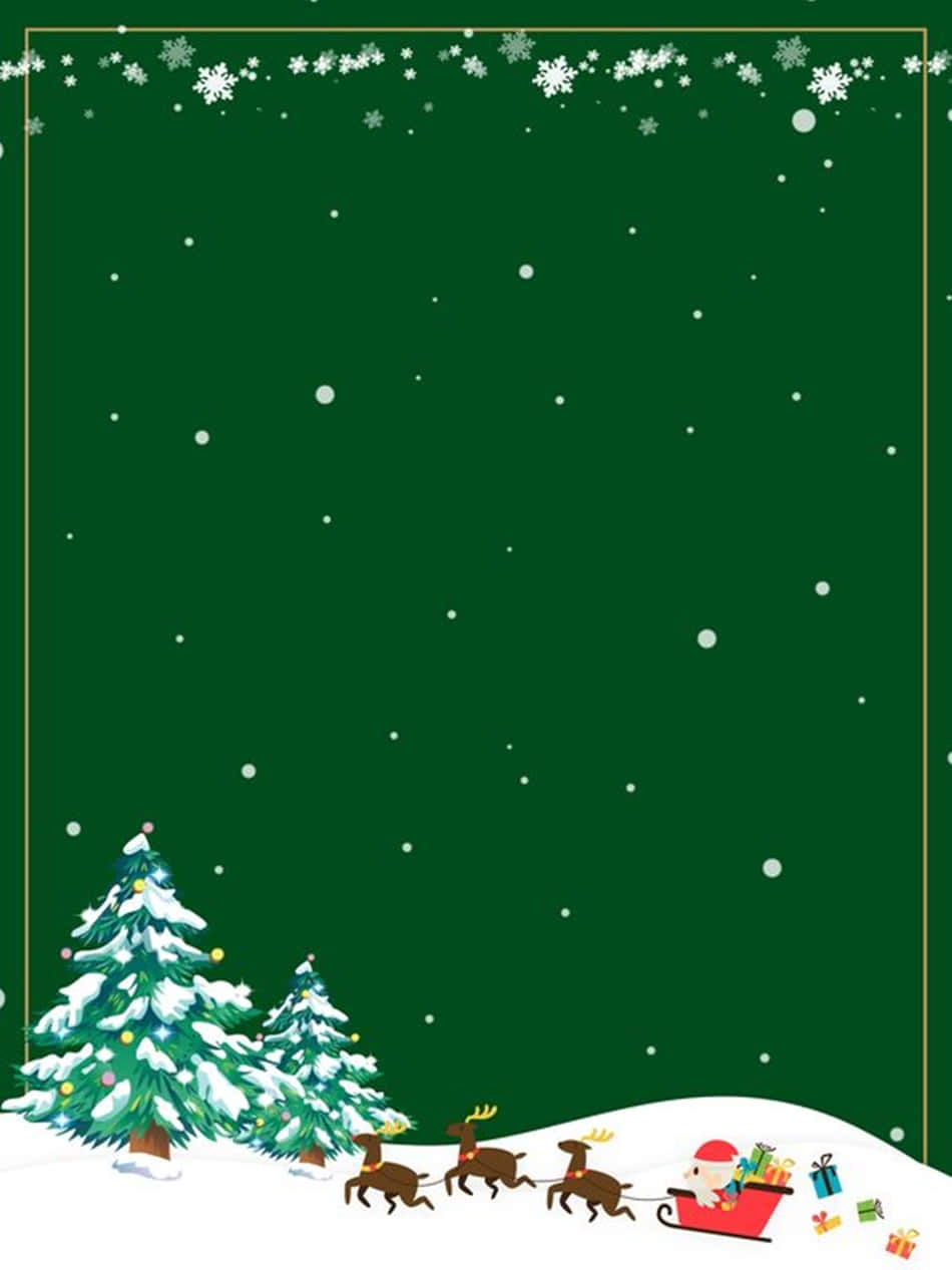 Dark Green Christmas Card Wallpaper
