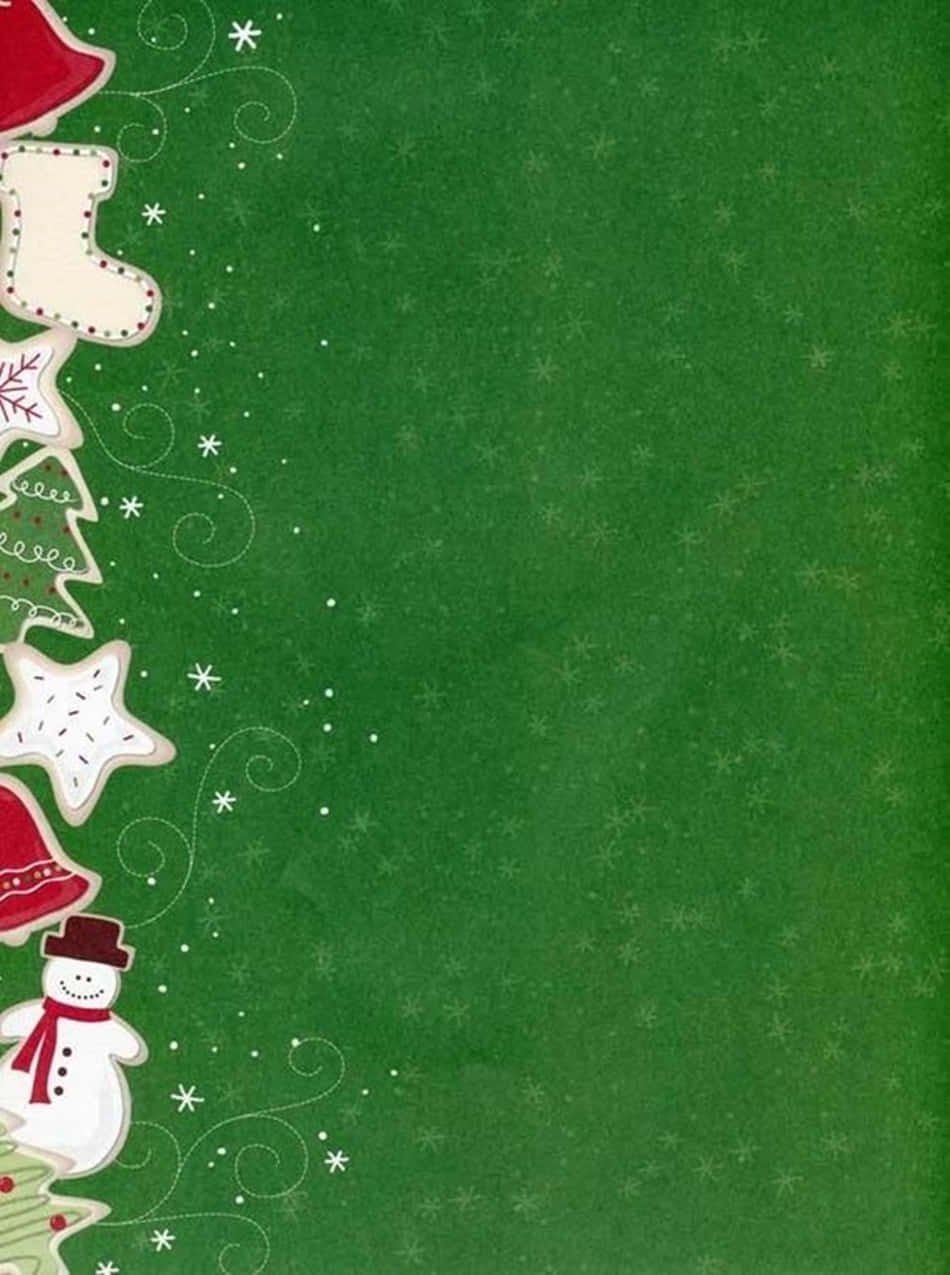 Minimalist Dark Green Christmas Card Wallpaper