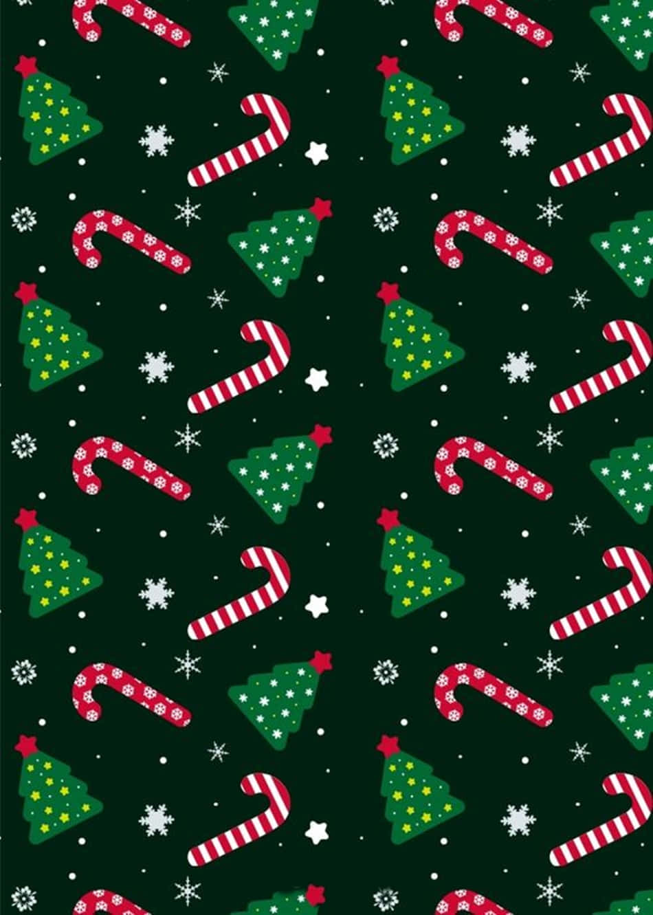 Dark Green Christmas Awesome Patterns Wallpaper
