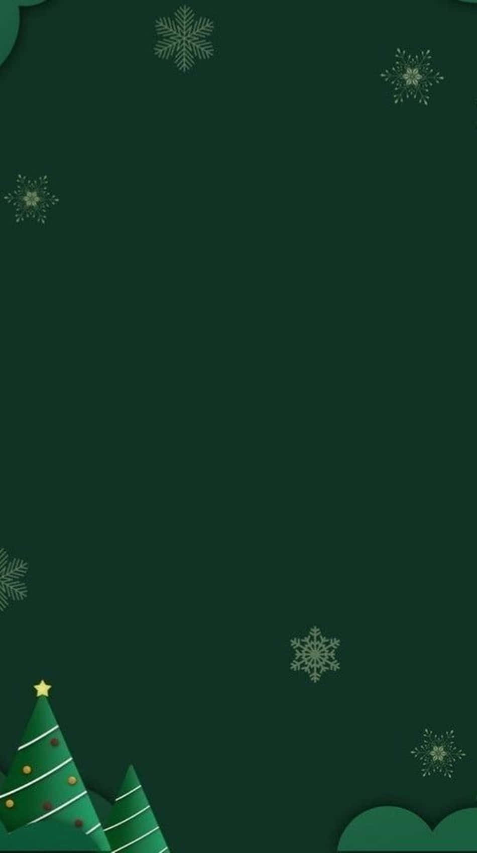 Designde Natal Em Verde Escuro Simplista. Papel de Parede