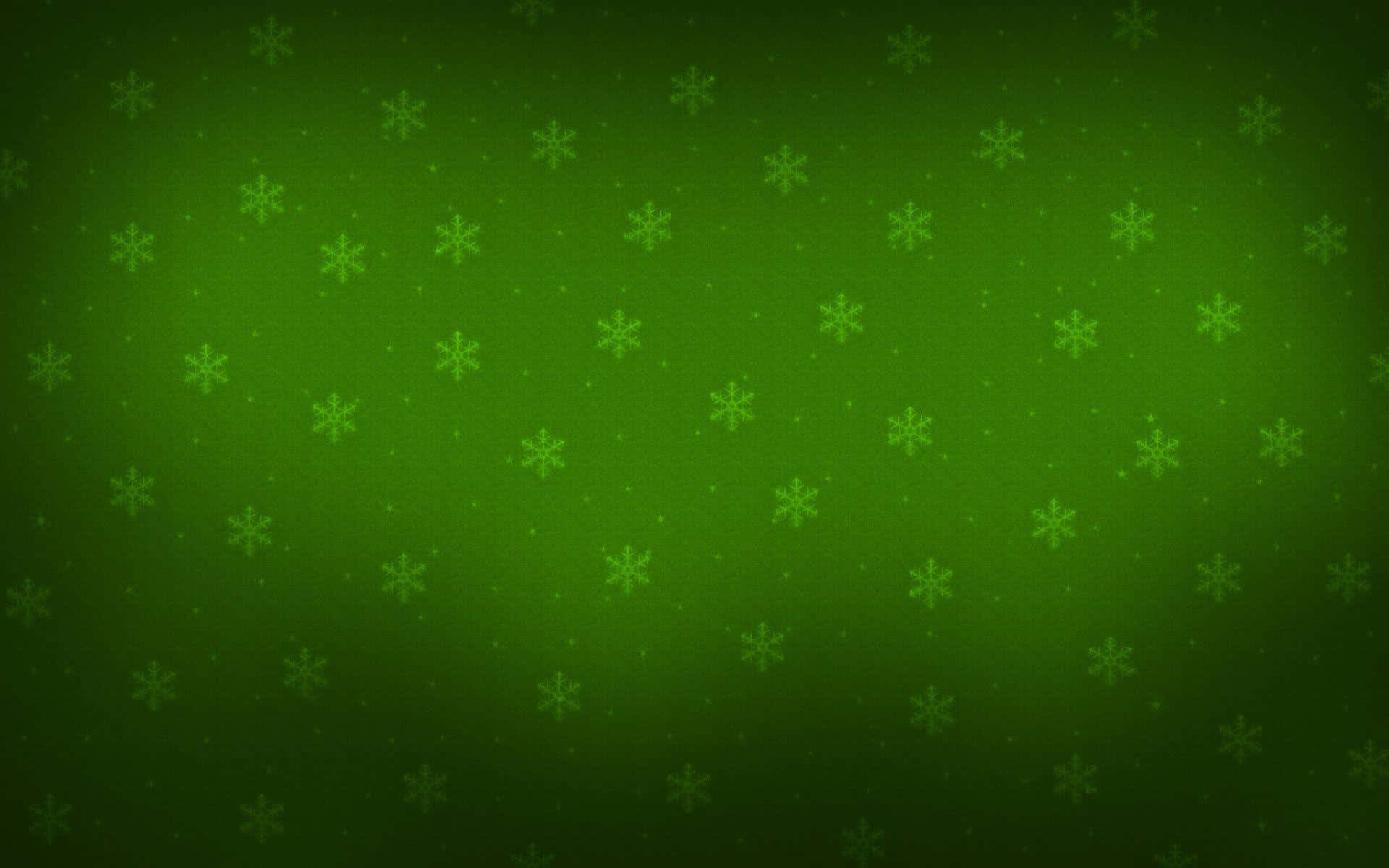 Fondosde Pantalla En Verde Oscuro Con Copos De Nieve Navideños Fondo de pantalla