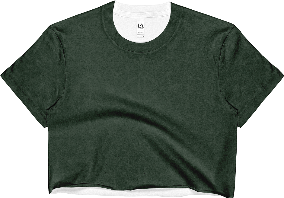 Dark Green Crop Top Mockup PNG