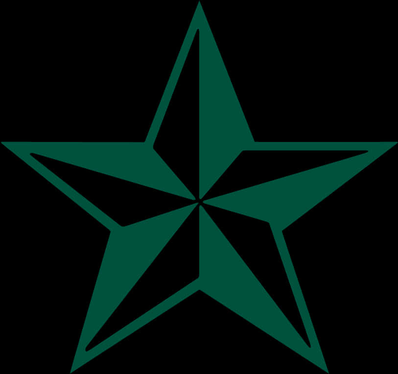 Dark Green Geometric Star PNG