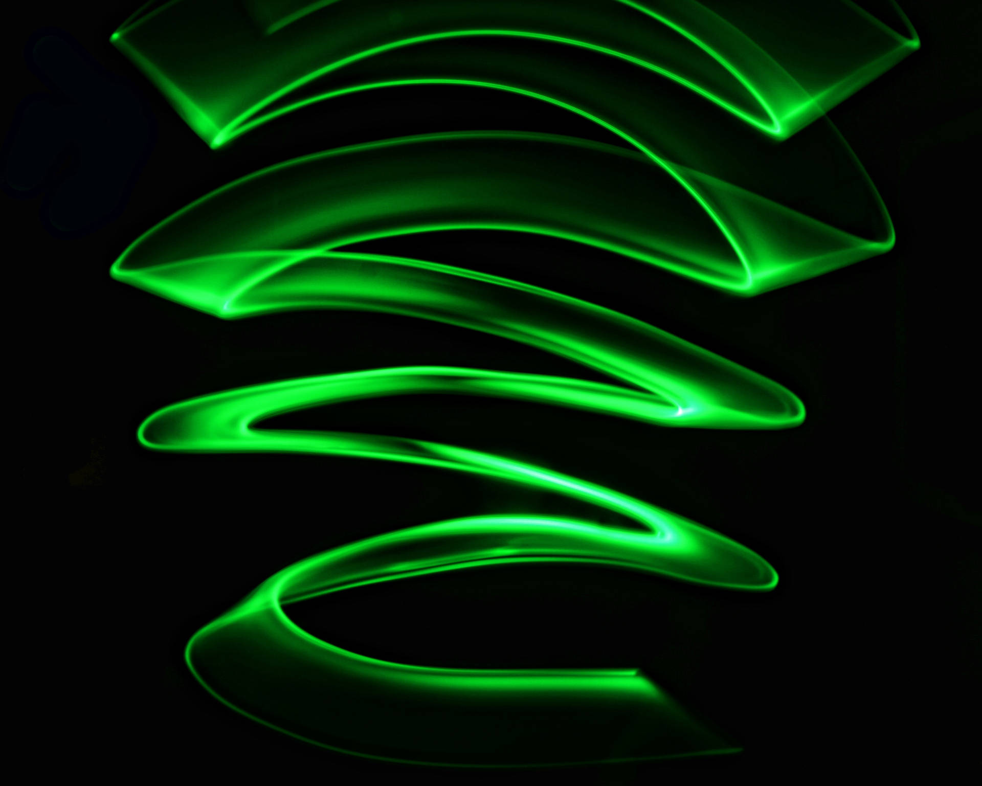 Dark Green Neon Zig Zag Light Wallpaper