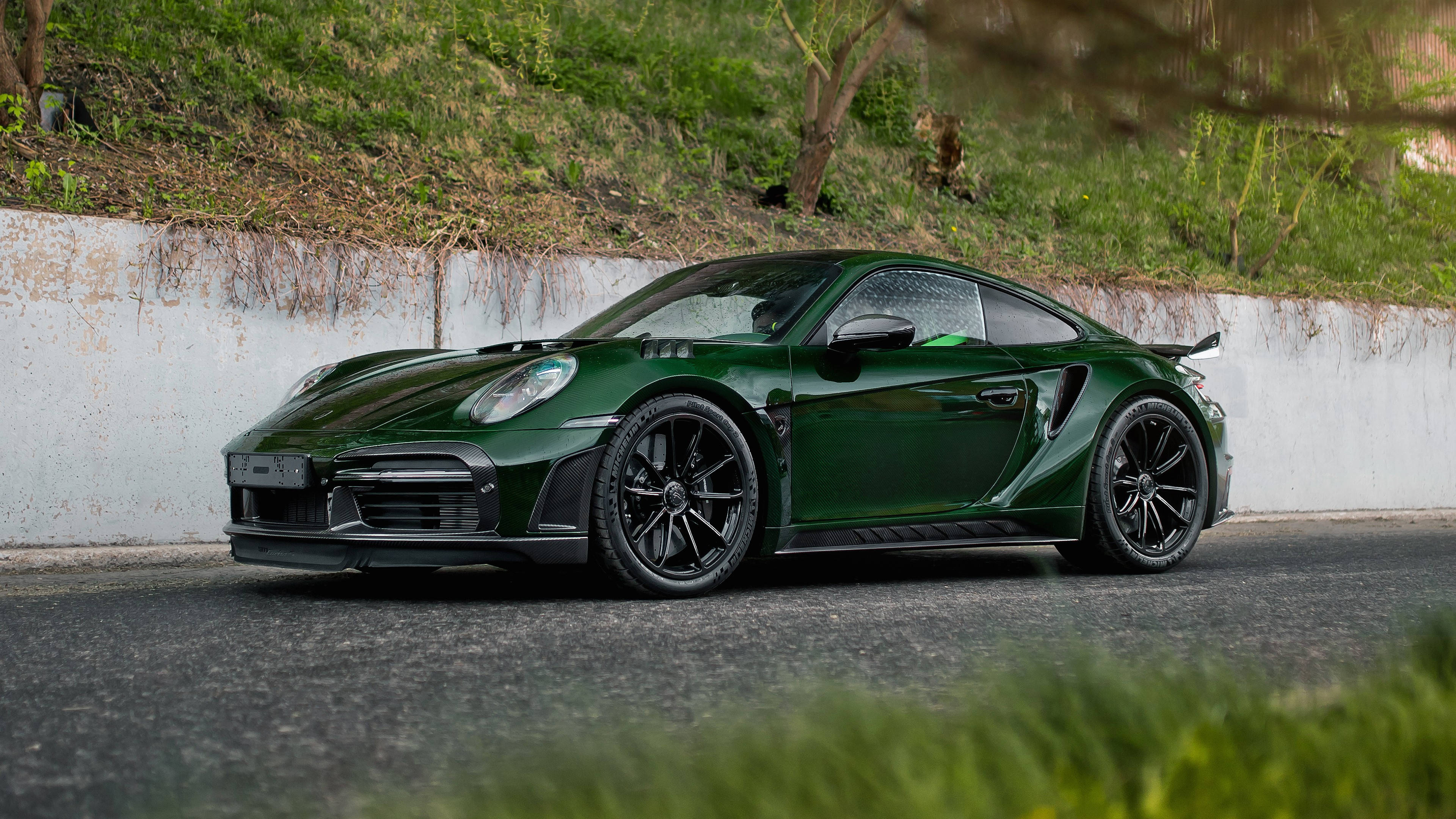 Porsche911 Verde Oscuro. Fondo de pantalla