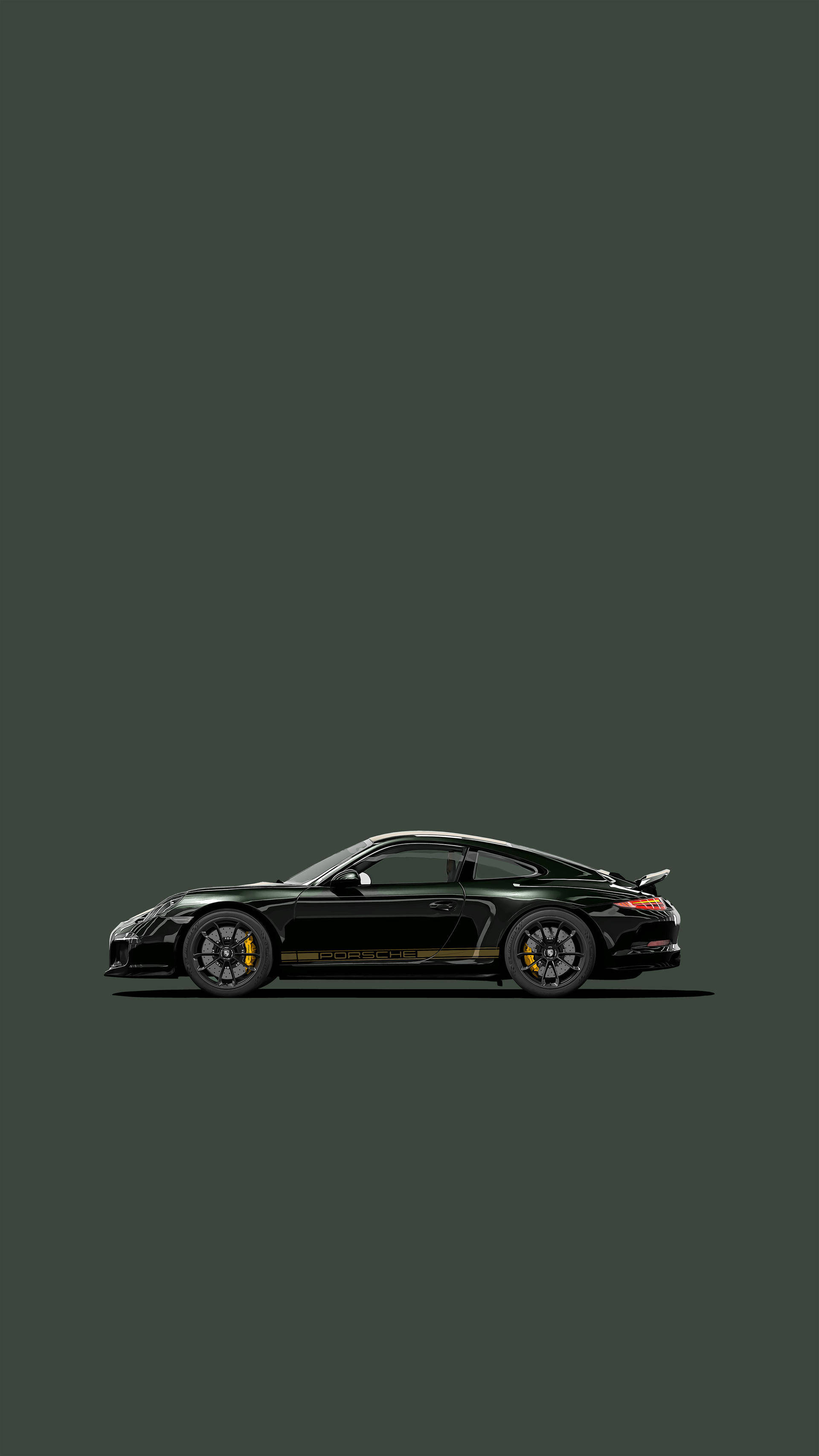 Dark Green Porsche 911 Artwork Wallpaper