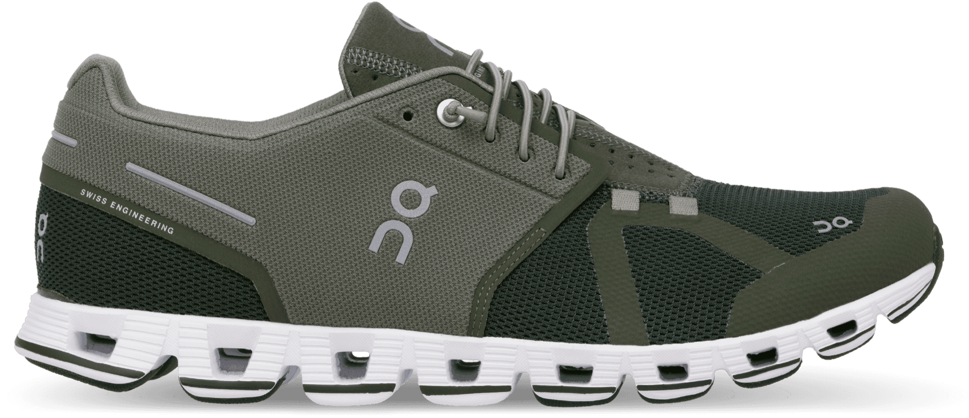 Dark Green Running Shoewith Unique Sole Design PNG