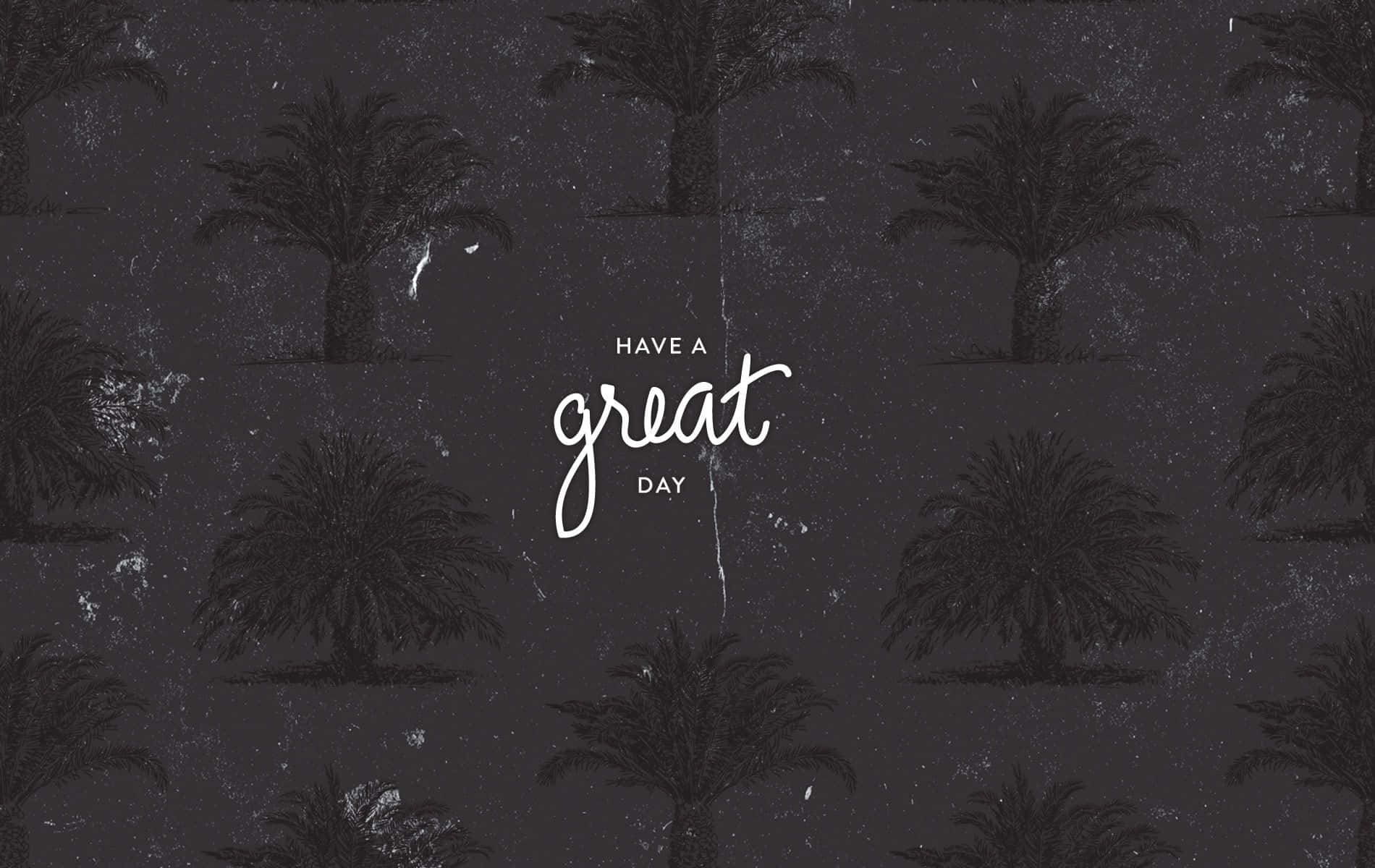 A Black Background With Palm Trees And The Word Grat Wallpaper