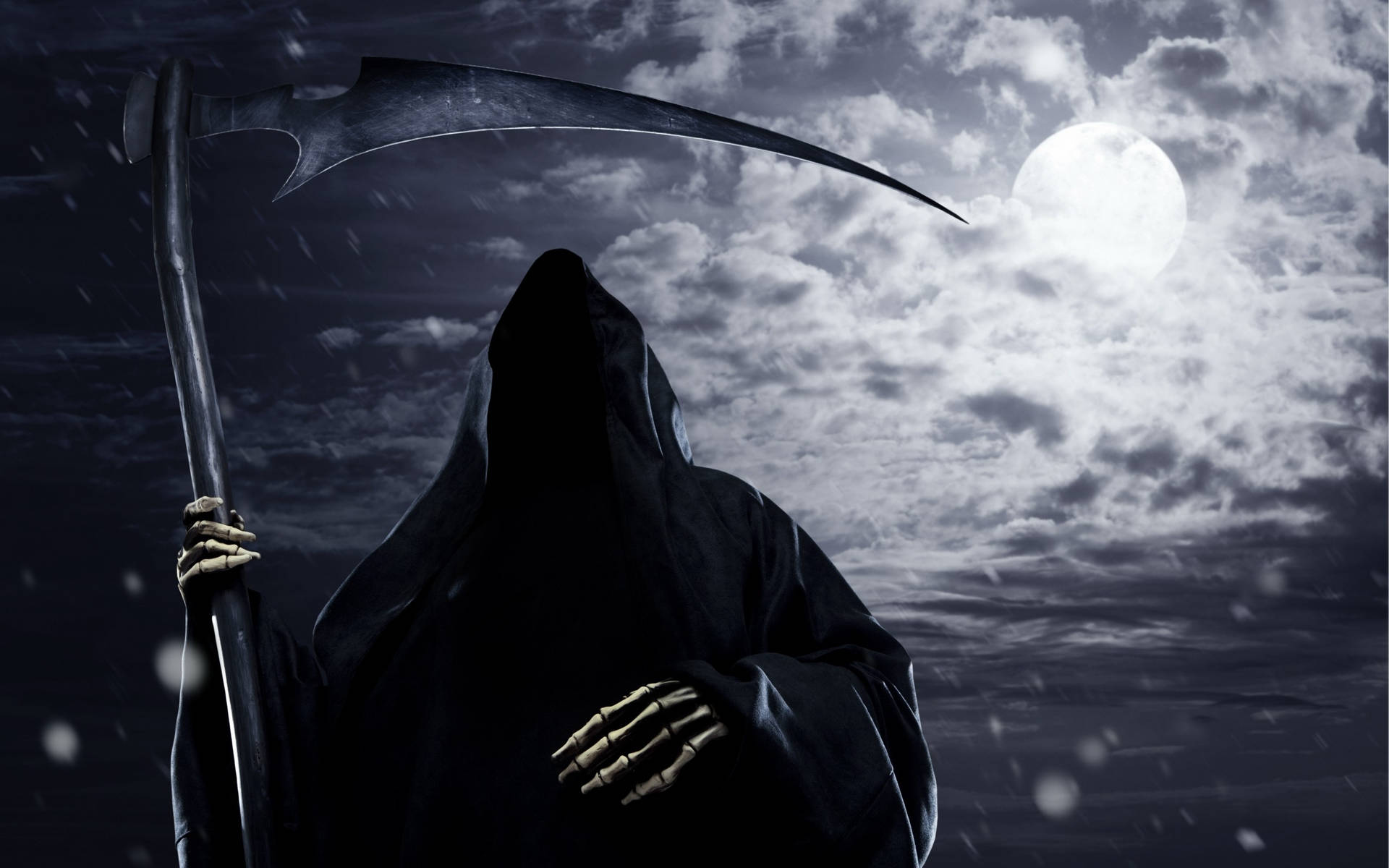 Dark Grim Reaper In The Moonlight Wallpaper