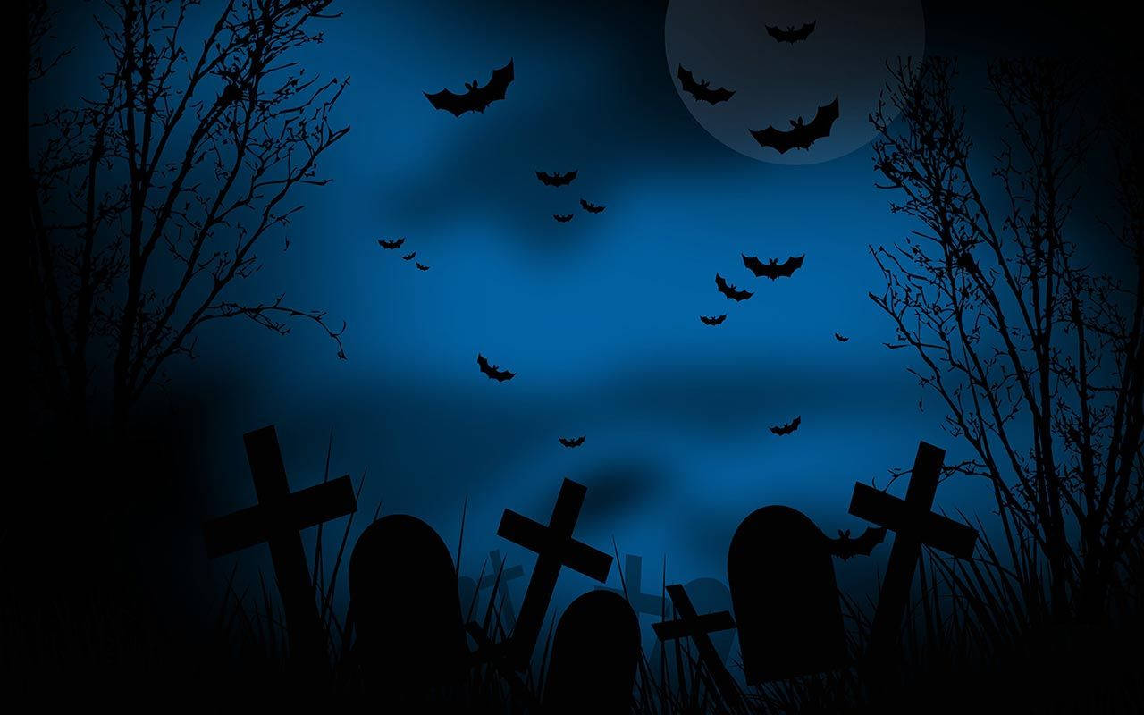 Cimitero Scuro Di Halloween Sfondo
