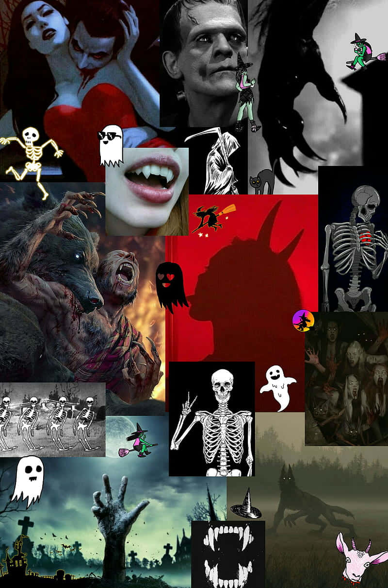 Dark_ Halloween_ Collage Wallpaper