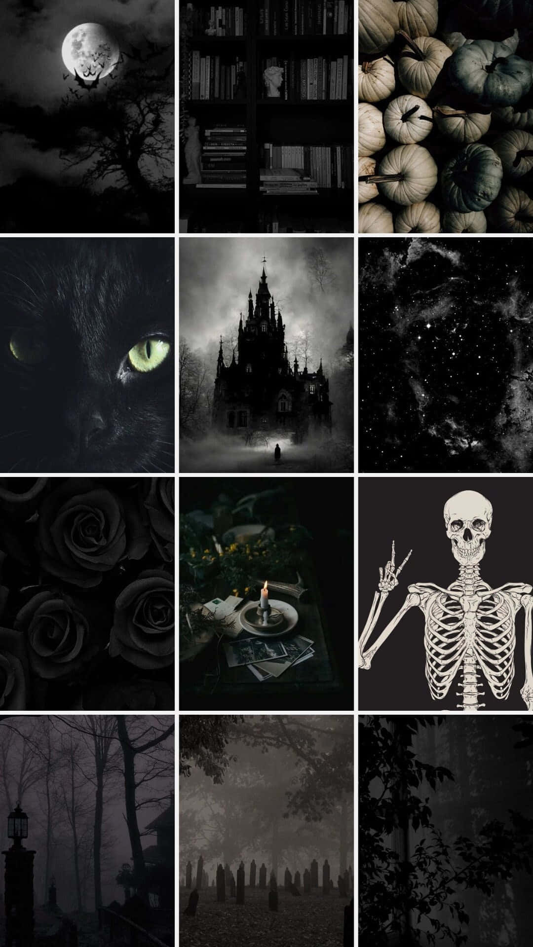 Dark_ Halloween_ Moodboard_ Collage Wallpaper