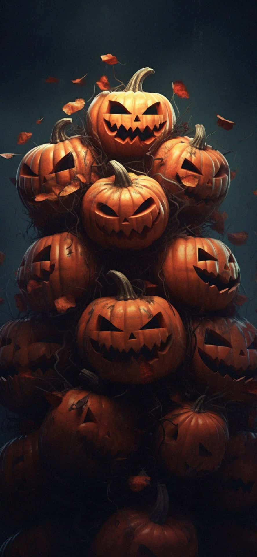 Dark Halloween Pumpkin Tower Wallpaper