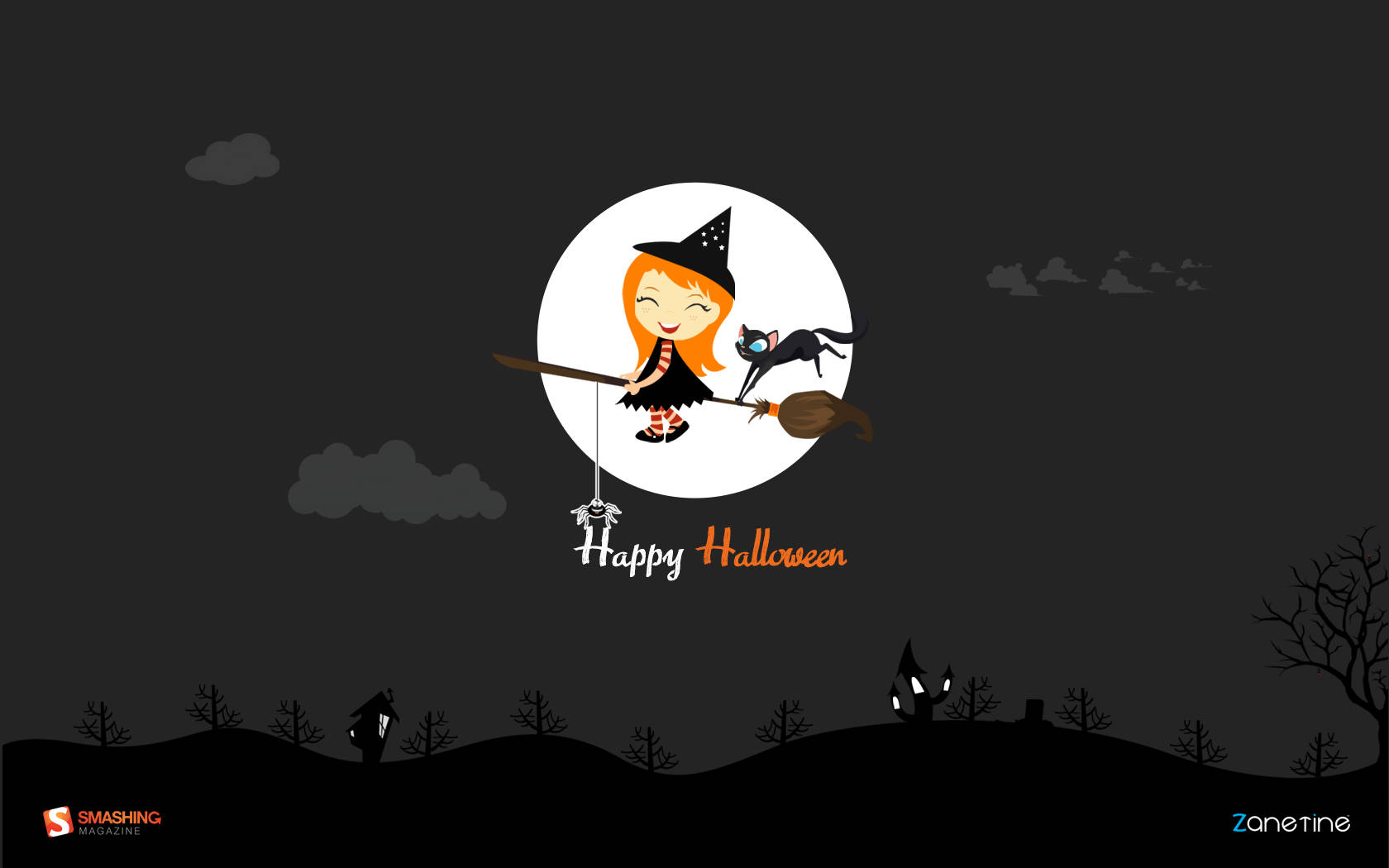 Dark Halloween Witch Cartoon