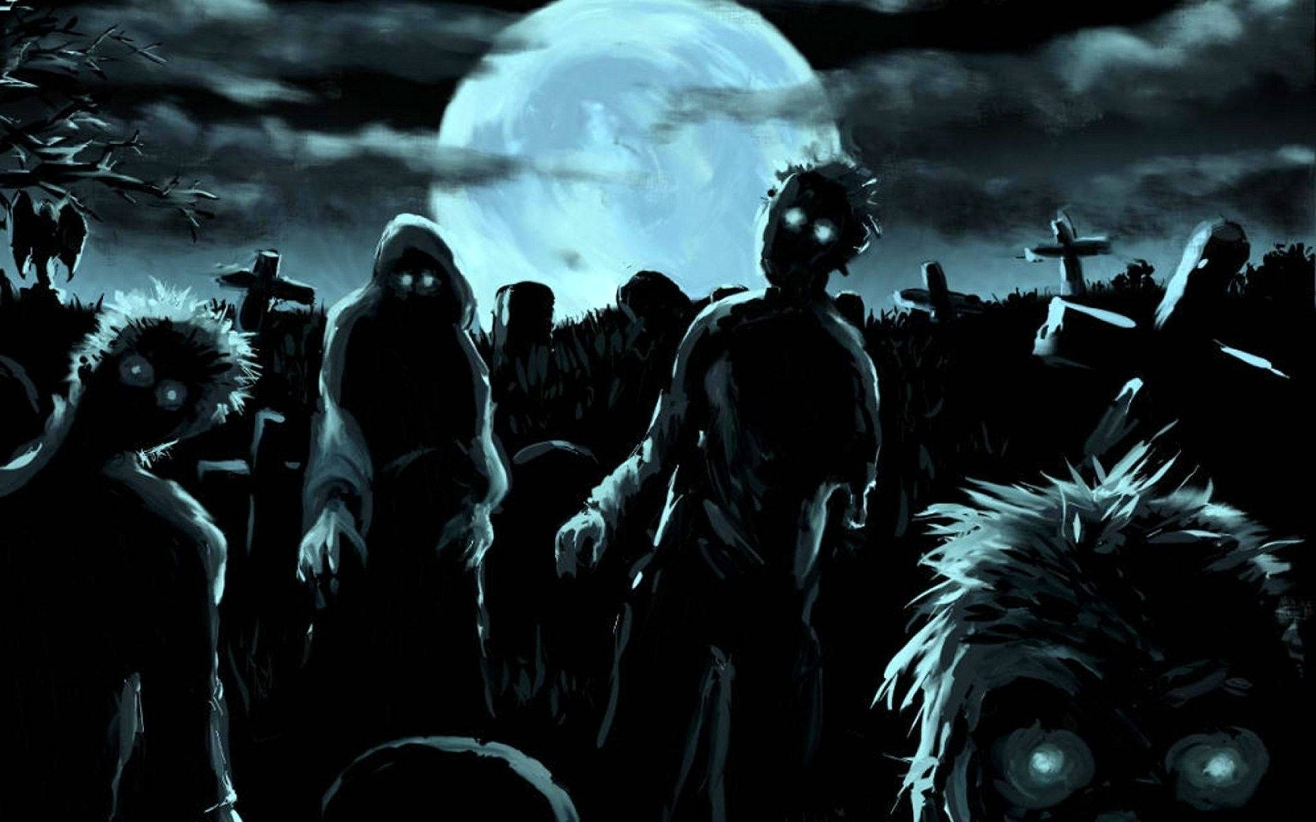 Dark Halloween Zombies Wallpaper