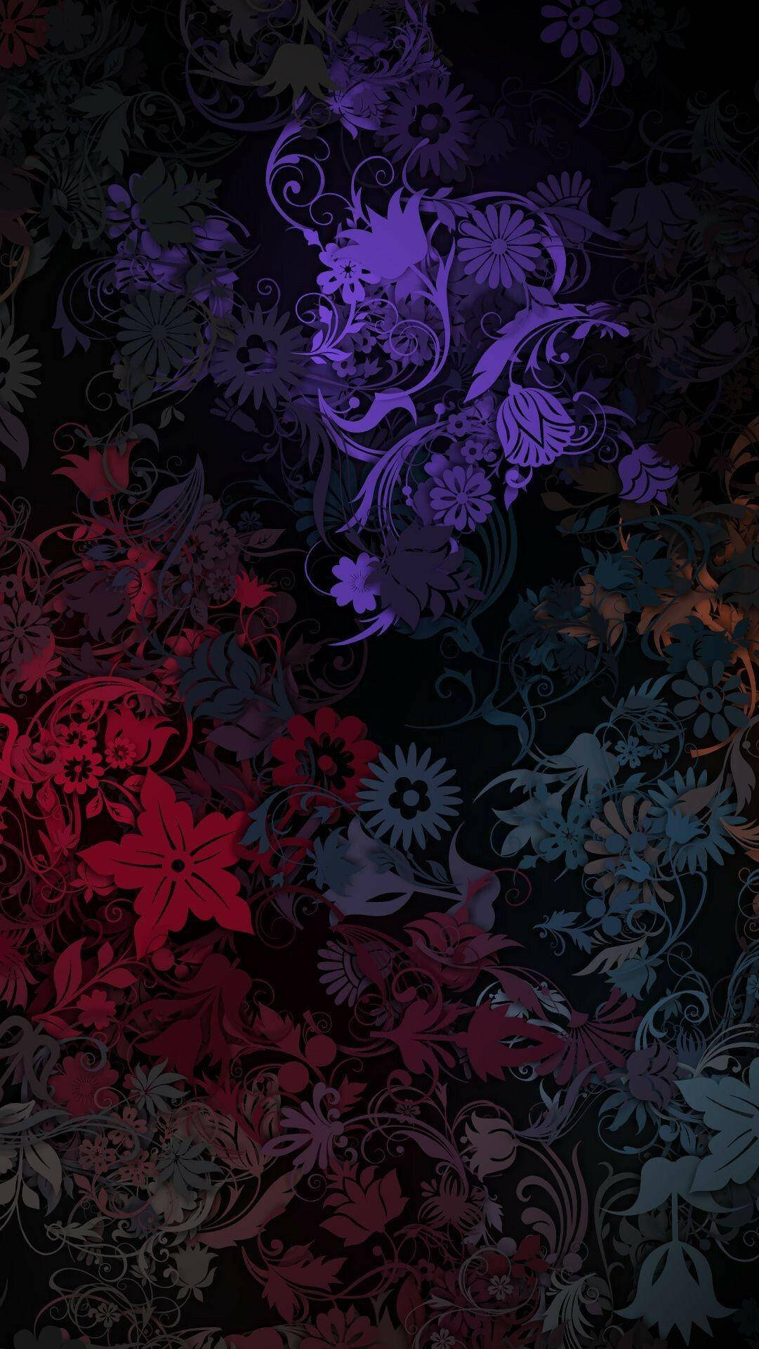 Mørk HD Blomster Abstrakt Kunst Wallpaper