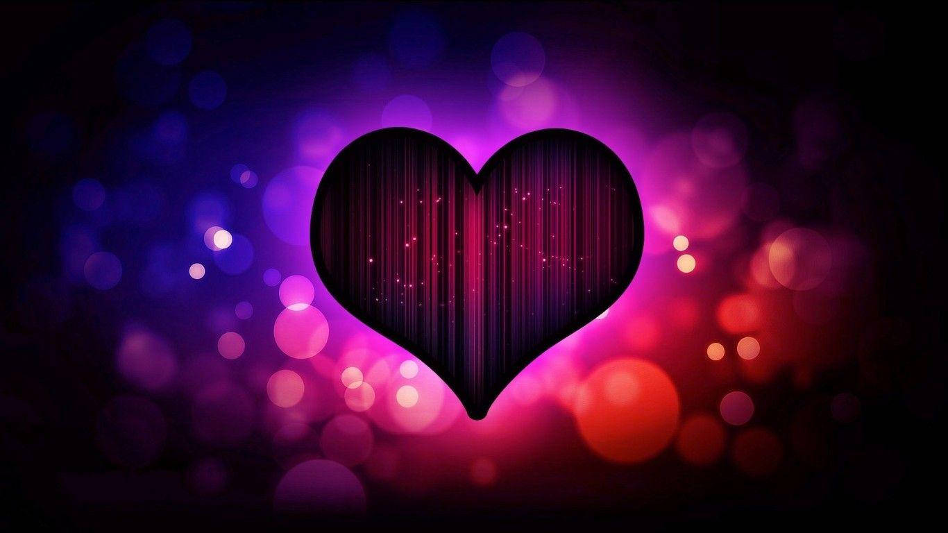 Dark Heart With Purple Barcode Wallpaper