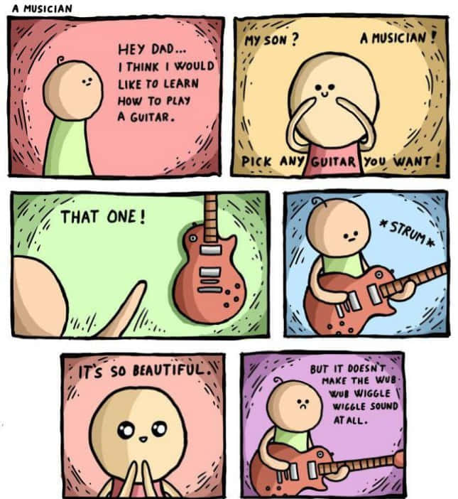 A Comic Strip About A Person Playing Guitar