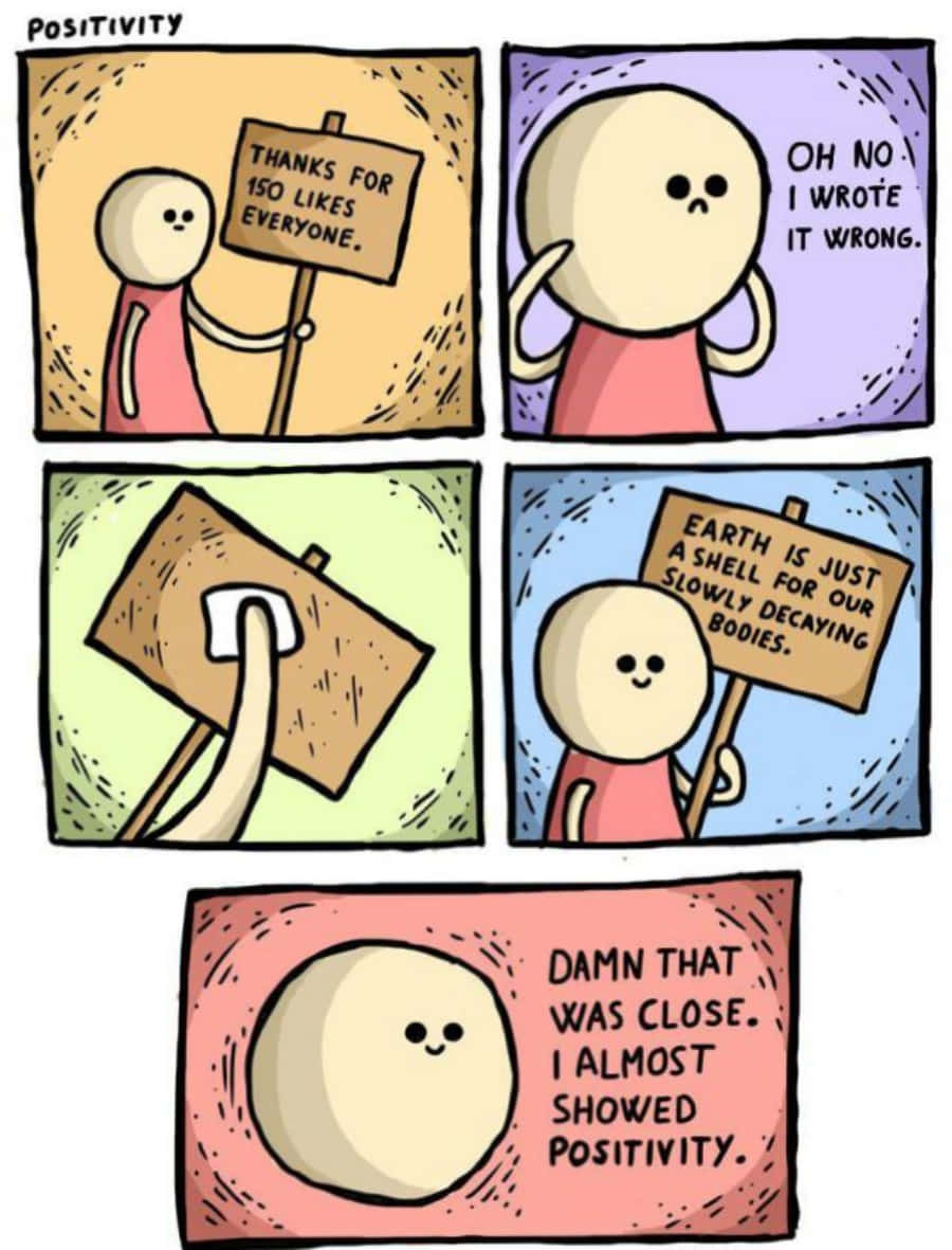 A Comic Strip With Different Signs And A Person Holding Them