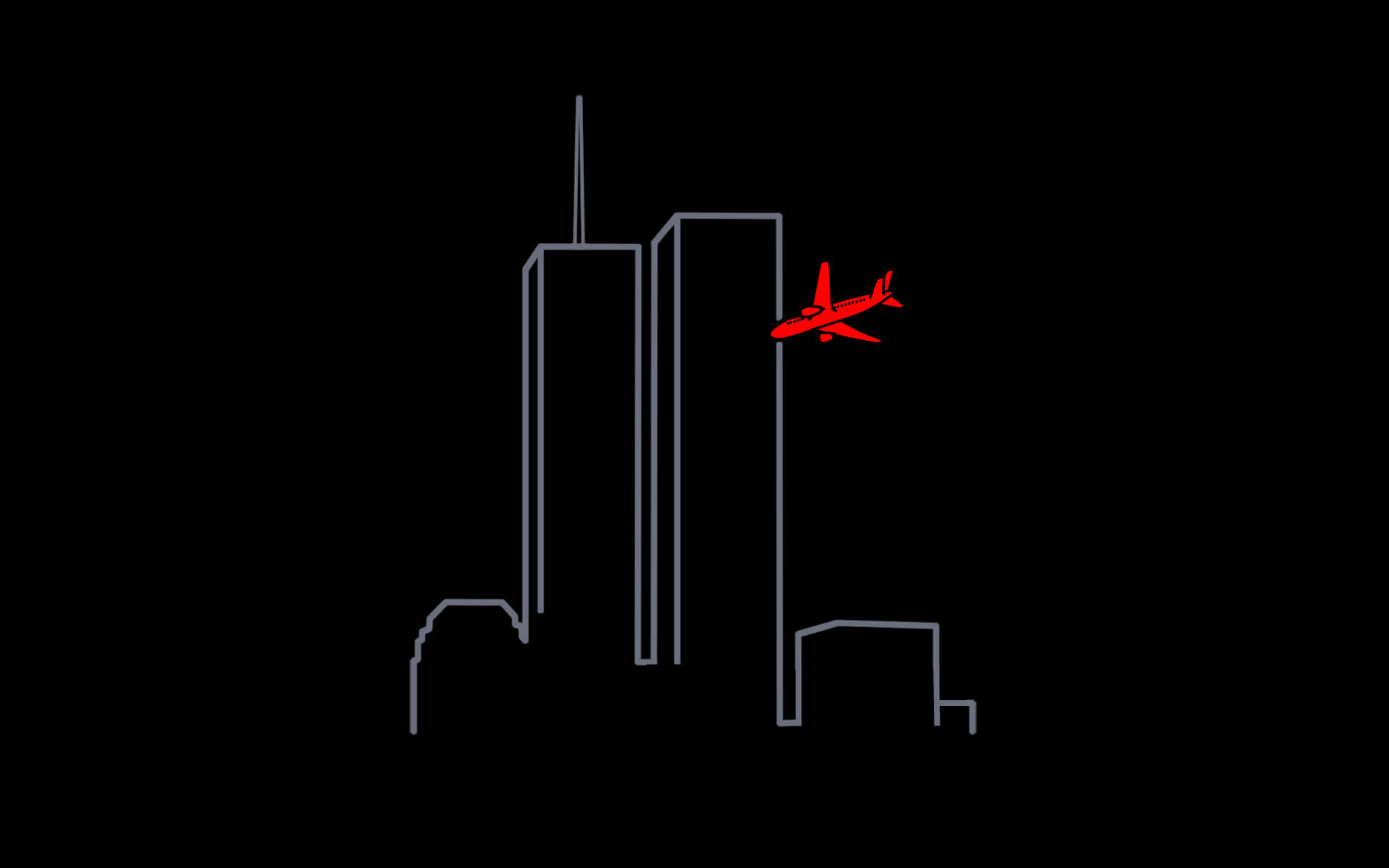 Ettflygplan Flyger Över World Trade Center