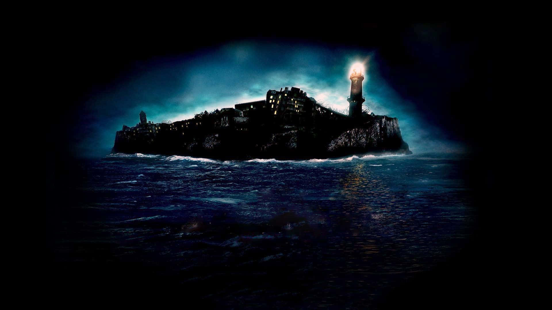 Mysterious Dark Island at Night Wallpaper