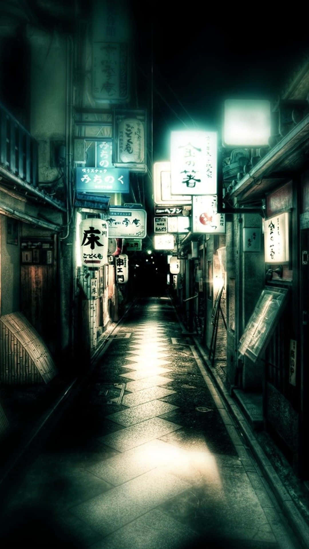 Unavista De La Ciudad A Través De La Lente Melancólica De Dark Japan. Fondo de pantalla