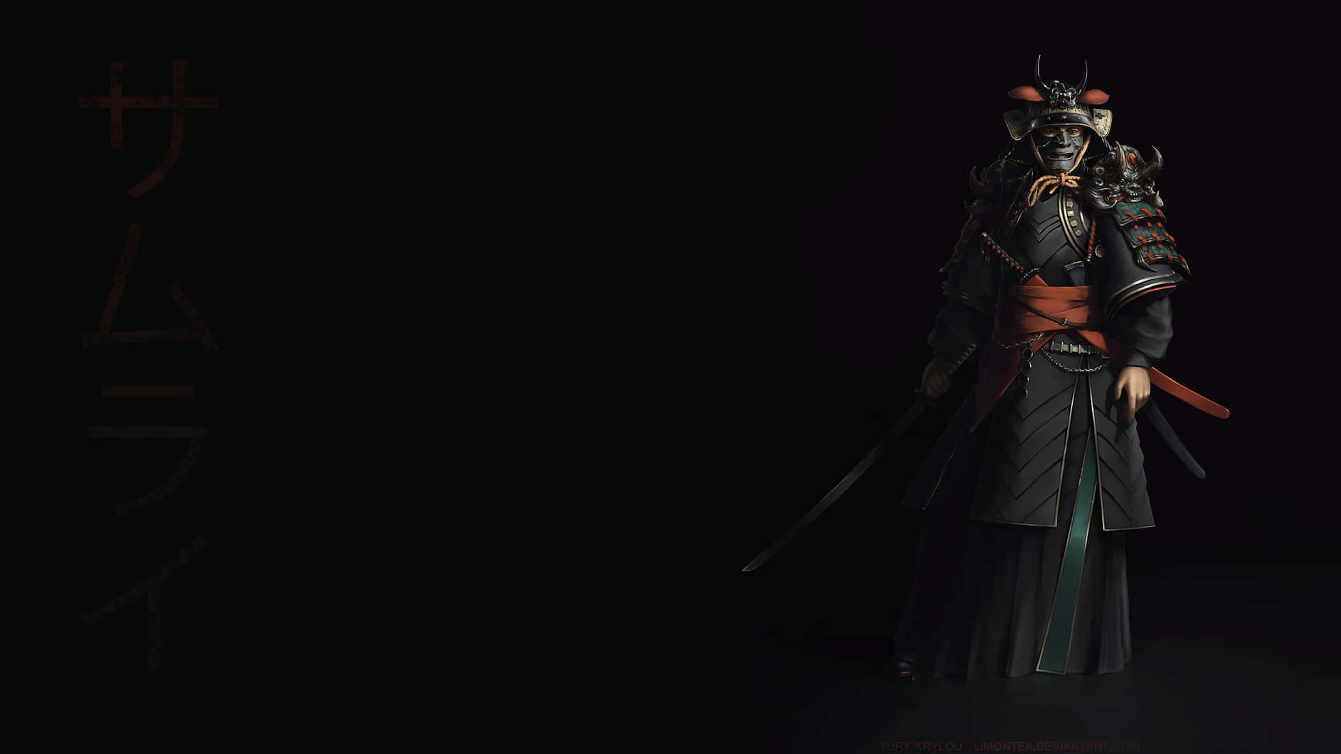 Dark Japanese Samurai Warrior With Katana Wallpaper