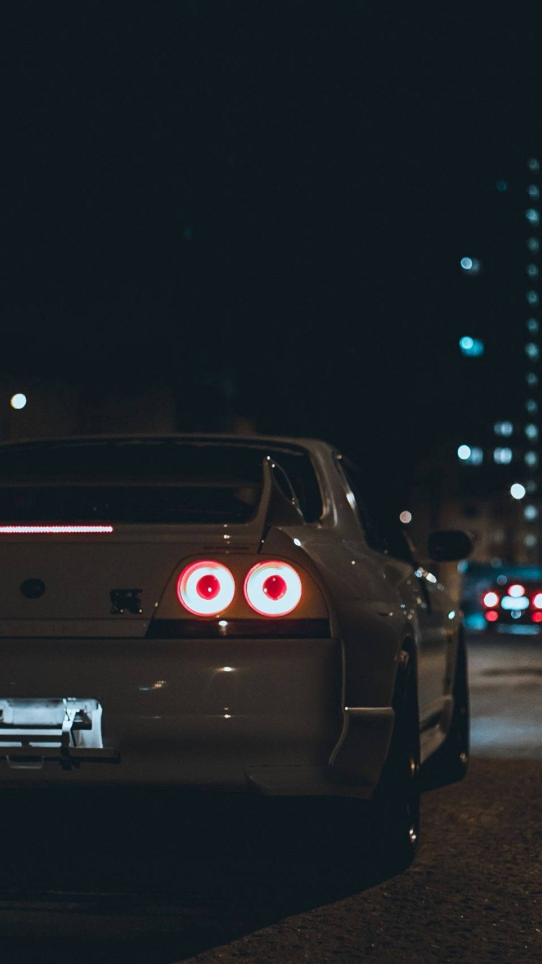 Dark Jdm Car At Night Background