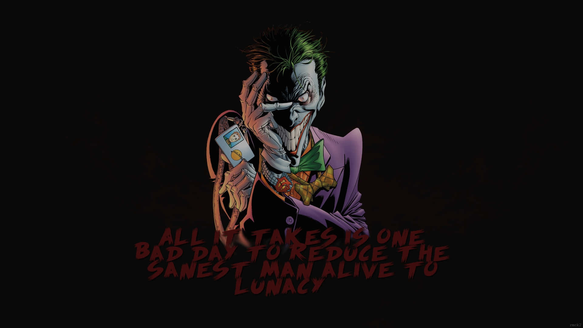 Mysterious Dark Joker Grin in the Shadows Wallpaper