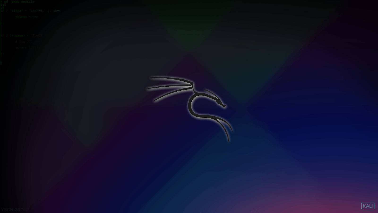 Dark Kali Linux 3d Background