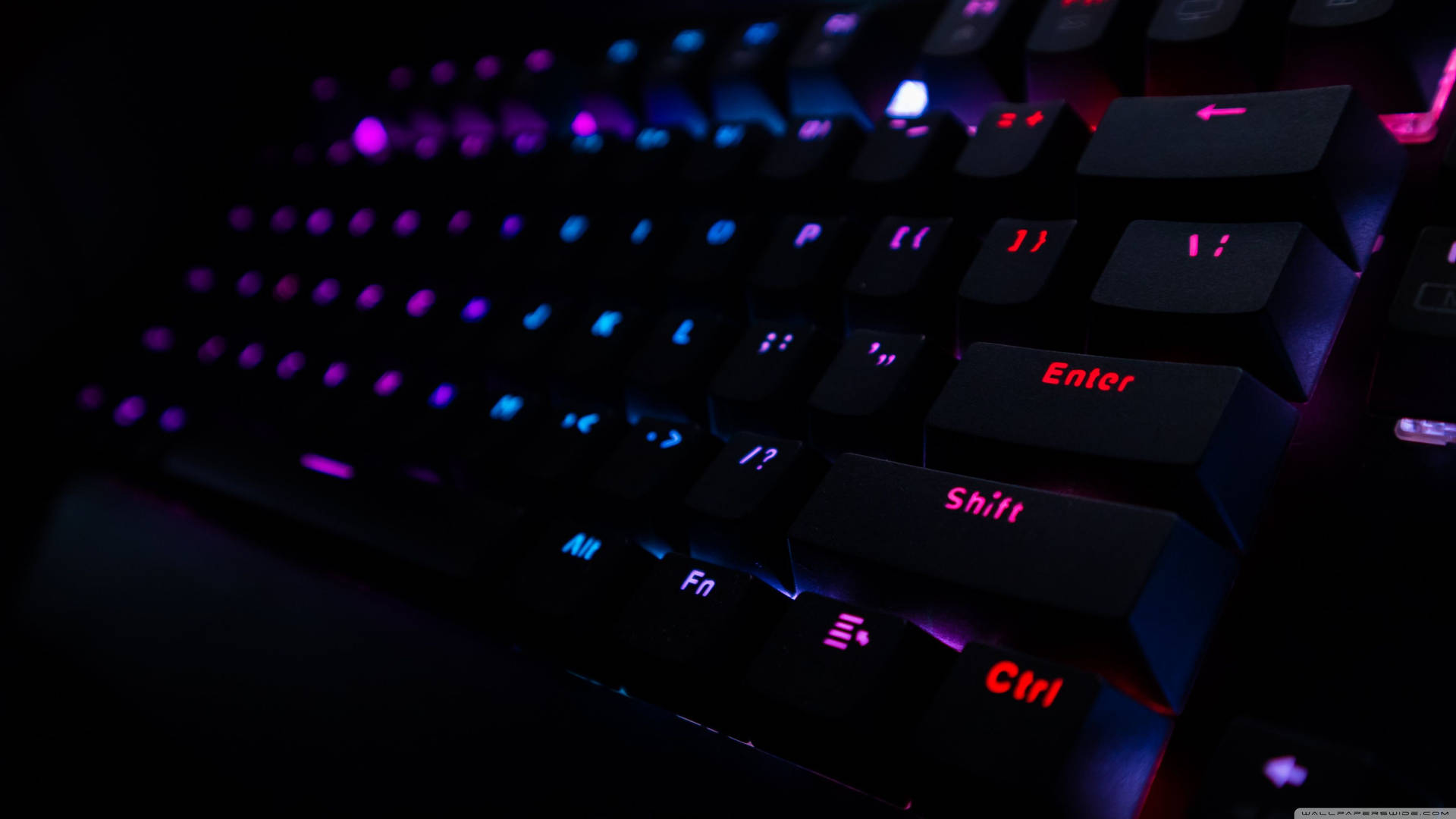 Mørk Tastatur RGB 4K Wallpaper