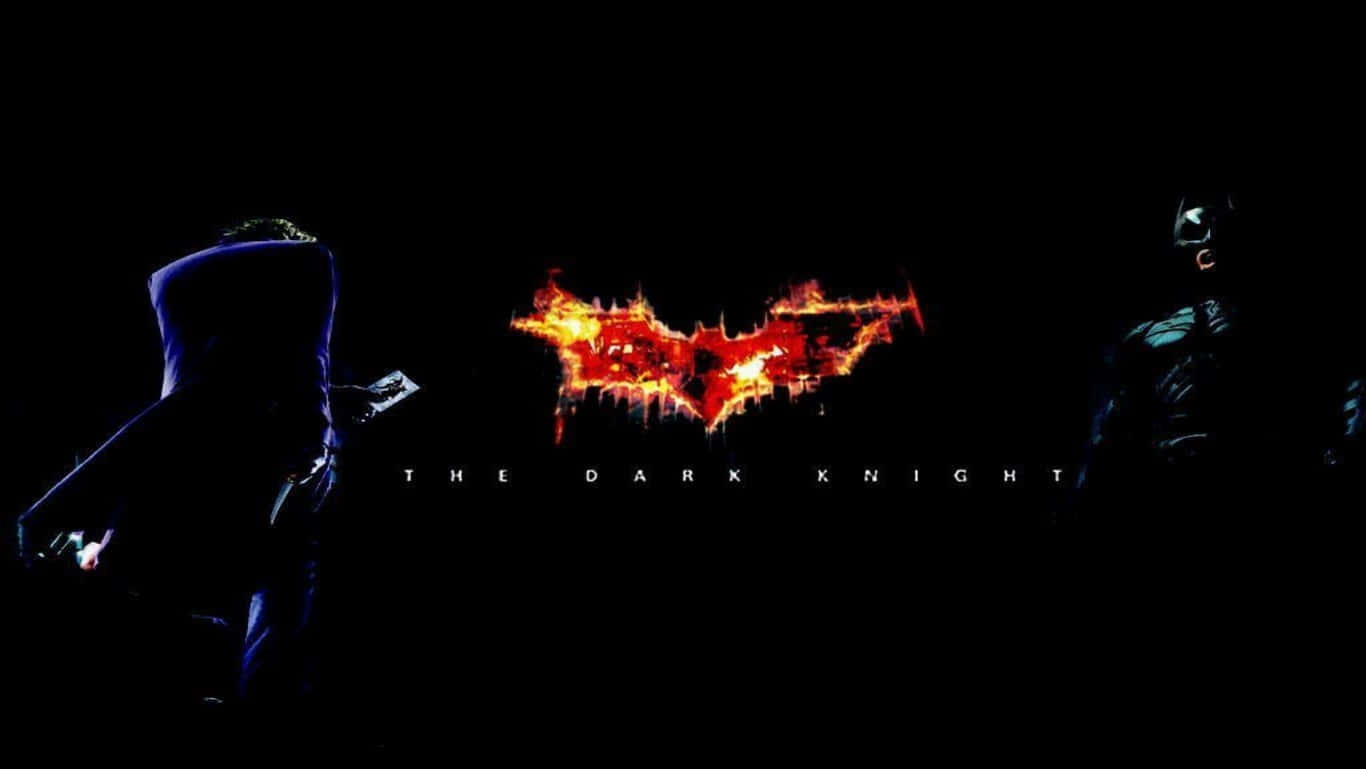 Batmanslogo På Eld - The Dark Knight Hd. Wallpaper