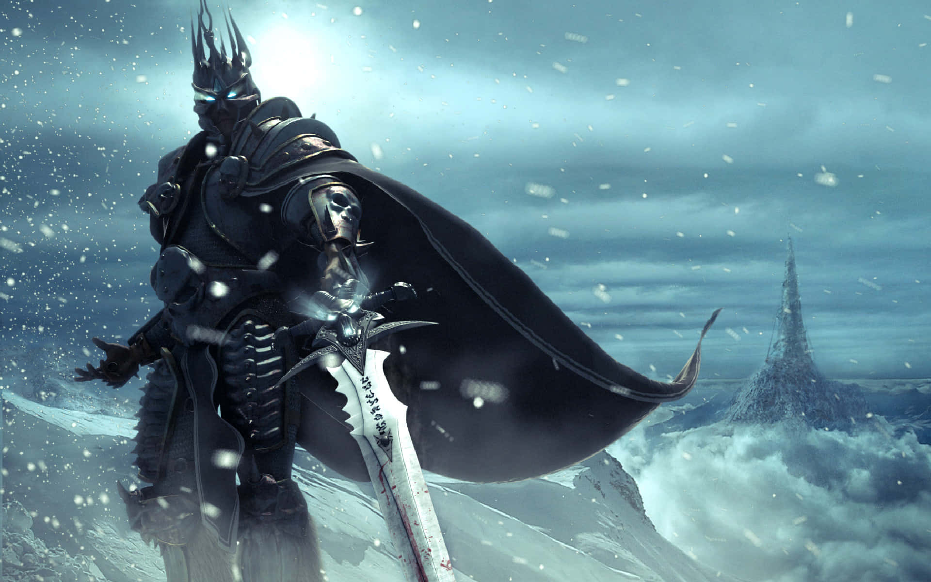 Dark Knight In Snowy Landscape Wallpaper