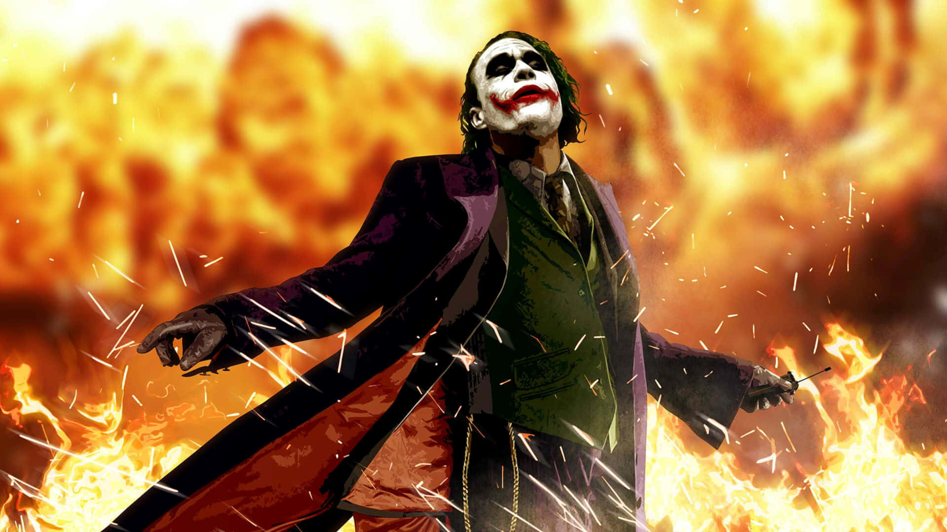 Dark Knight Joker In 4k Ultra Hd Animated Poster Design Wallpaper