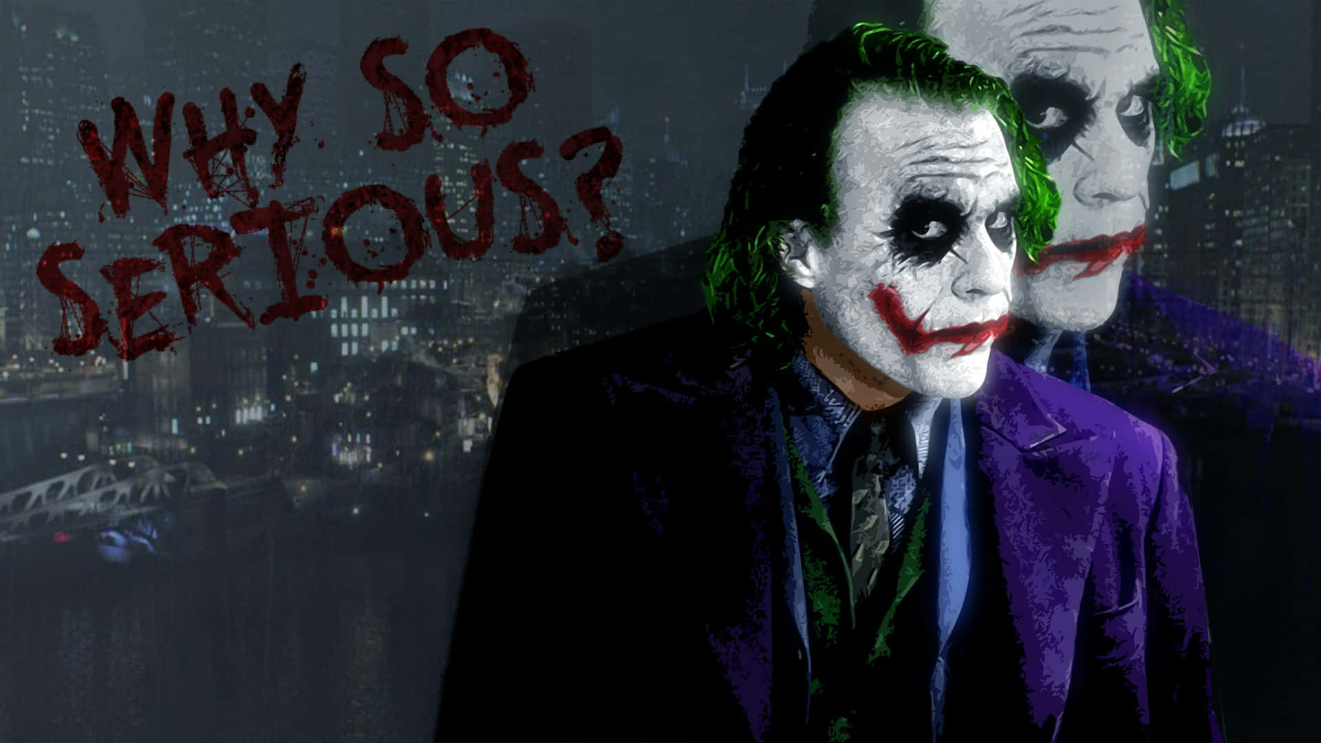 Sort Knight Joker i 4k Ultra HD landskab tapet Wallpaper