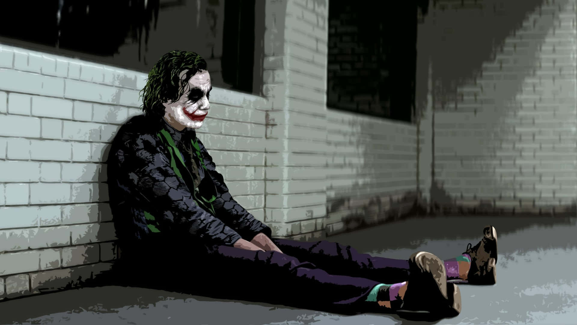 Mørk Ridders Joker i 4k Ultra Hd siddende trist Wallpaper