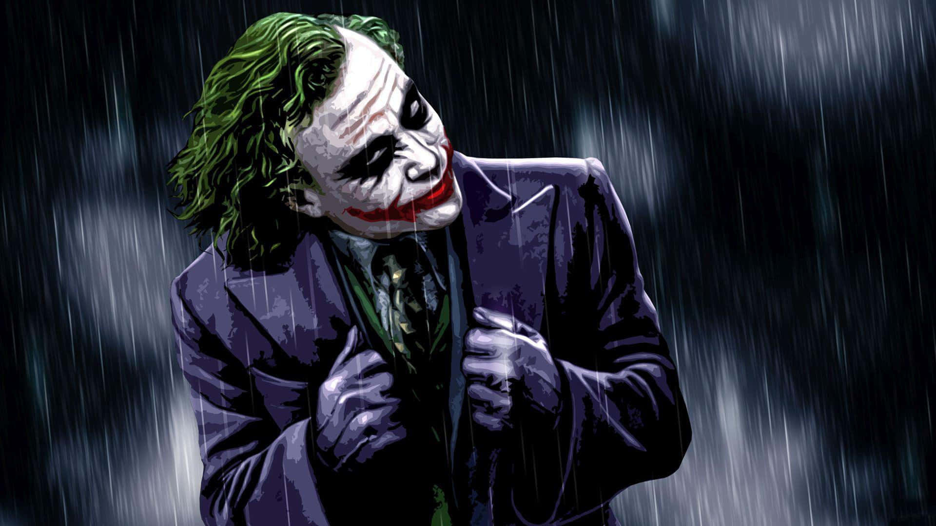 Heathledger Som Jokern I Christopher Nolans The Dark Knight Wallpaper