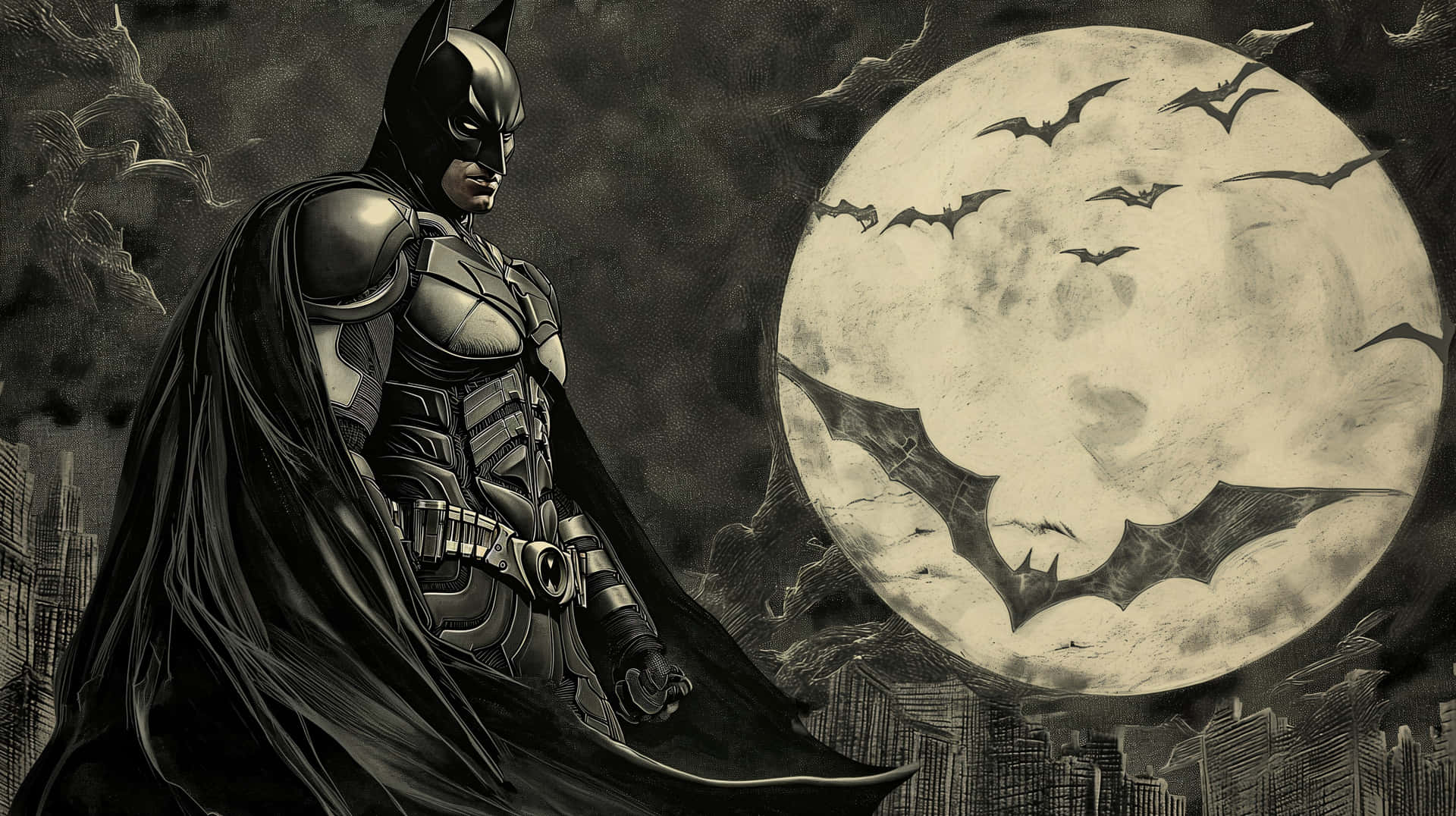 Dark Knight Moonlight Vigilance Wallpaper