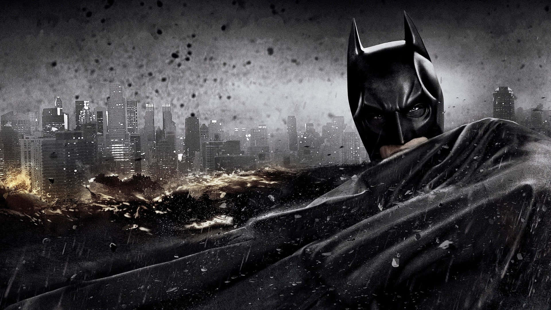 Dark Knight Rainy Gotham Cityscape Wallpaper